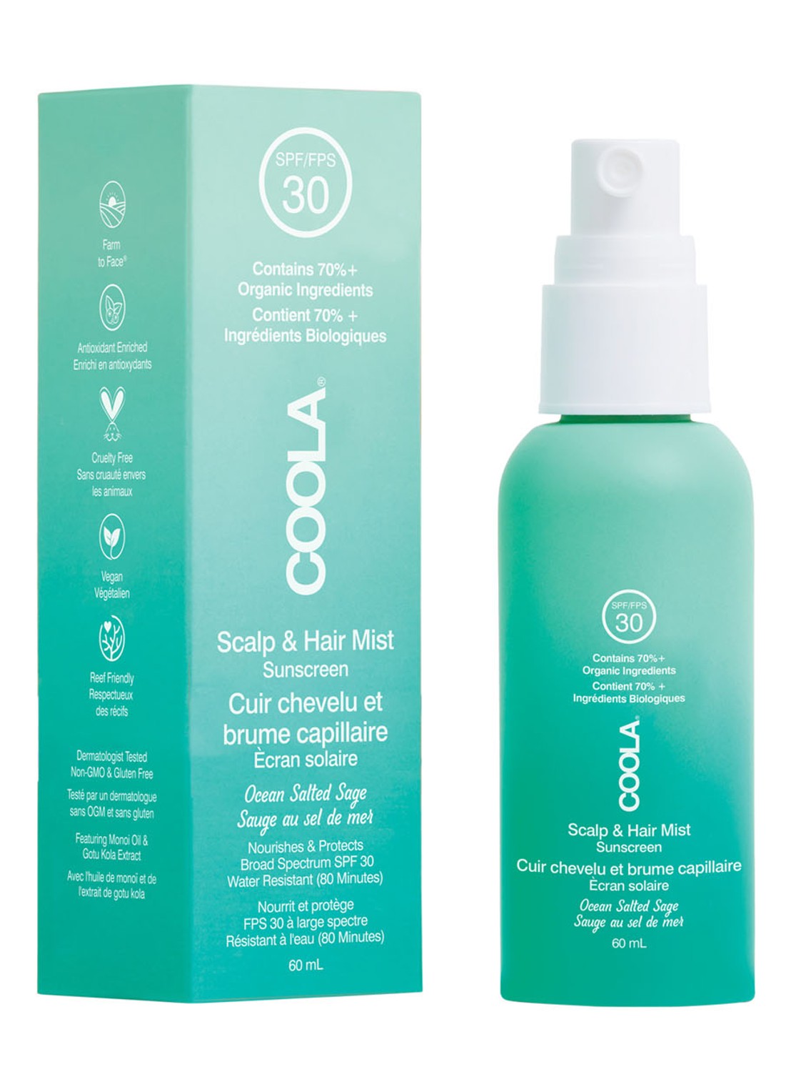 Coola Scalp & Hair Mist  Sunscreen SPF30 - zonnebrand voor het haar - voorkant undefined