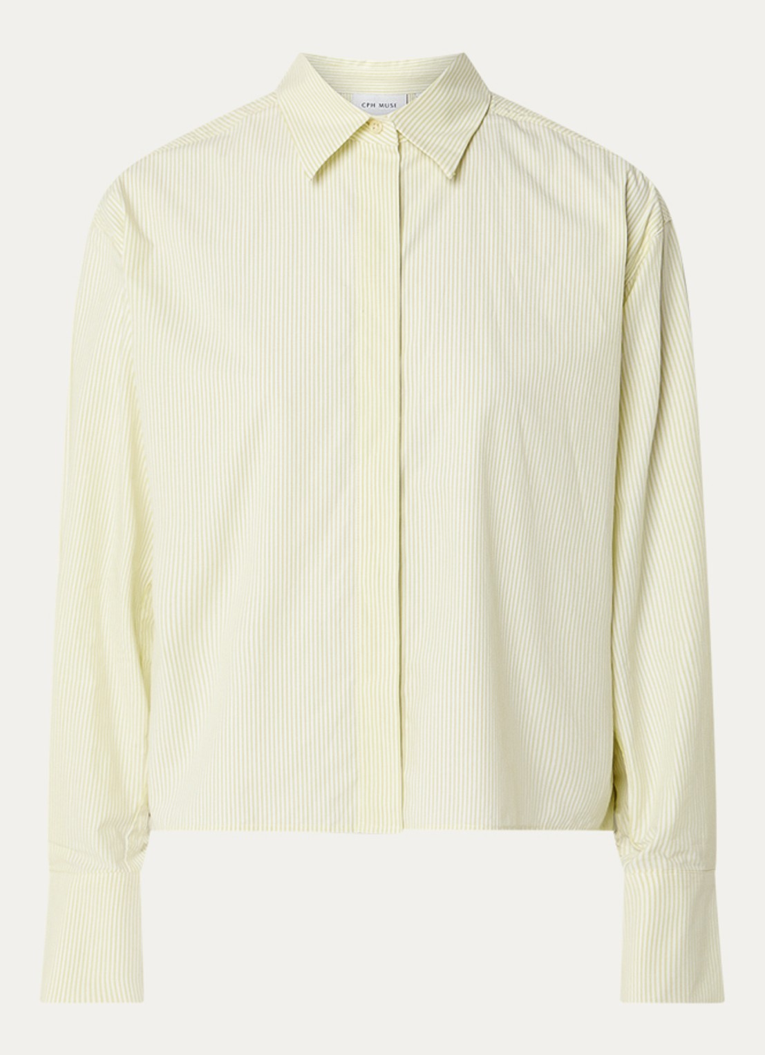 Copenhagen Muse Blouse met streepprint - voorkant 2 geel