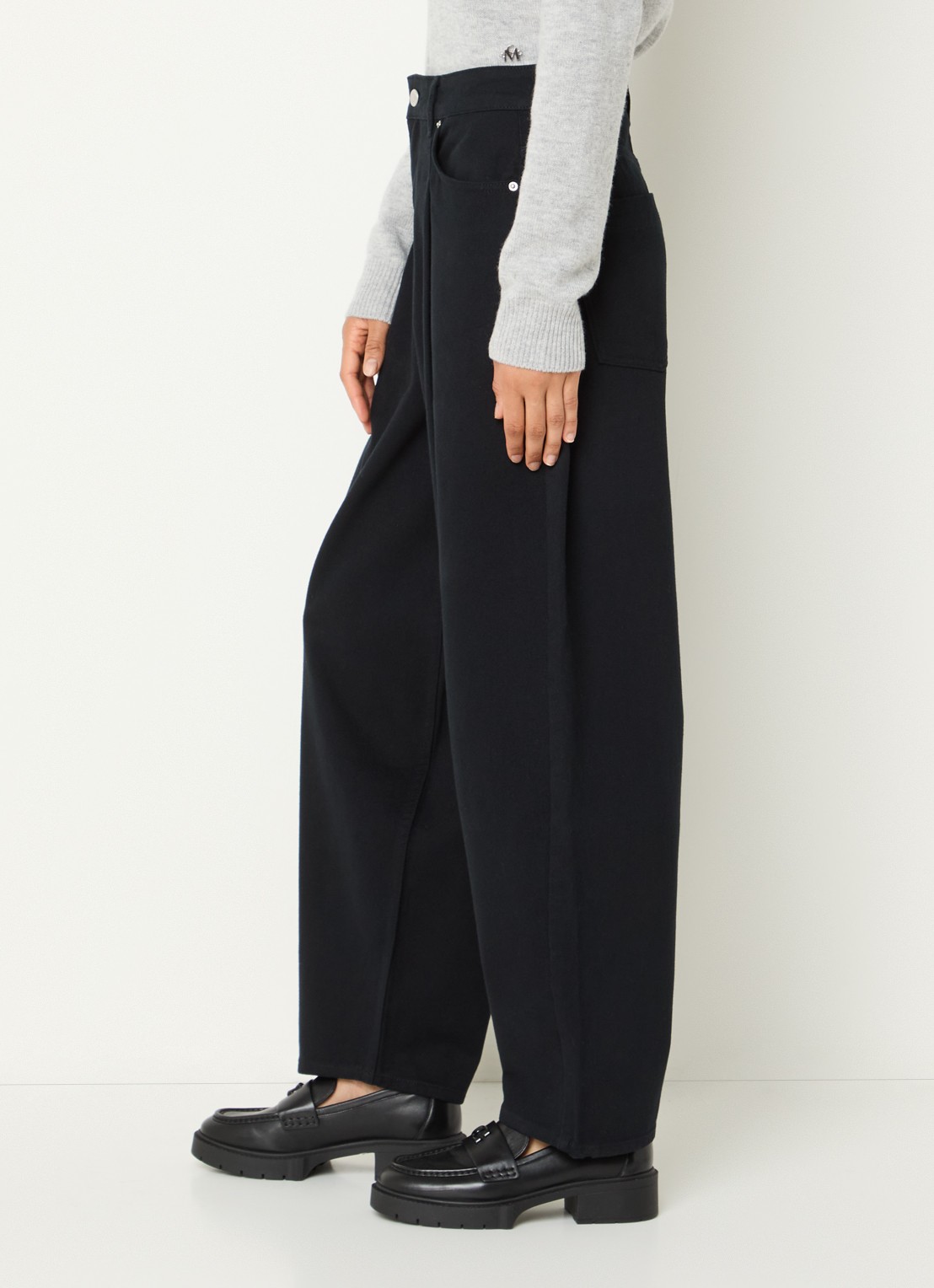 Copenhagen Muse CMAnora high waist balloon fit broek met steekzakken - detail 5 zwart