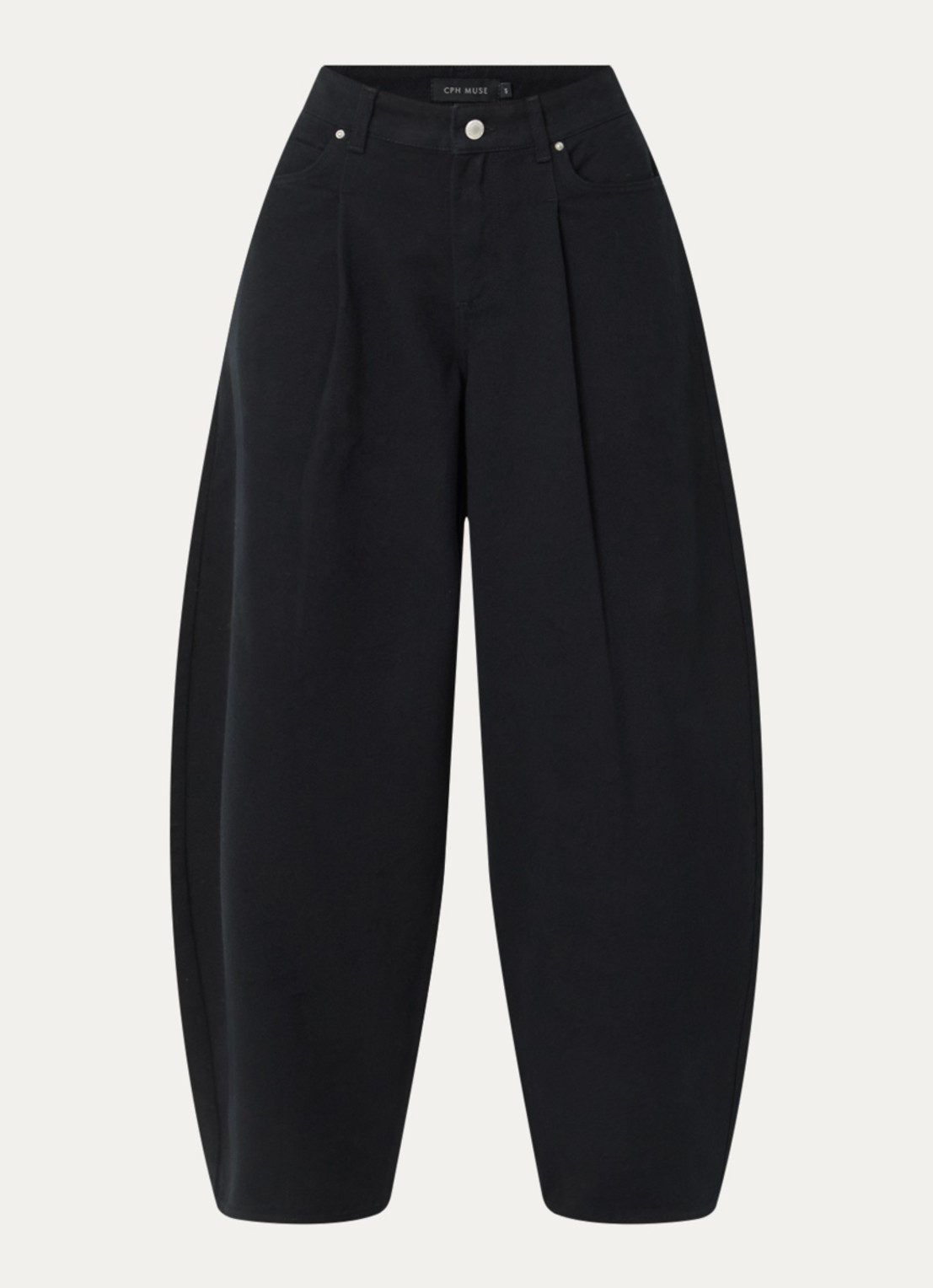 Copenhagen Muse CMAnora high waist balloon fit broek met steekzakken - voorkant zwart
