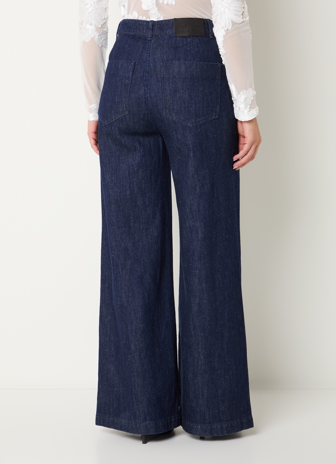 Copenhagen Muse Cmjalynn high waist wide leg jeans met donkere wassing - achterkant indigo