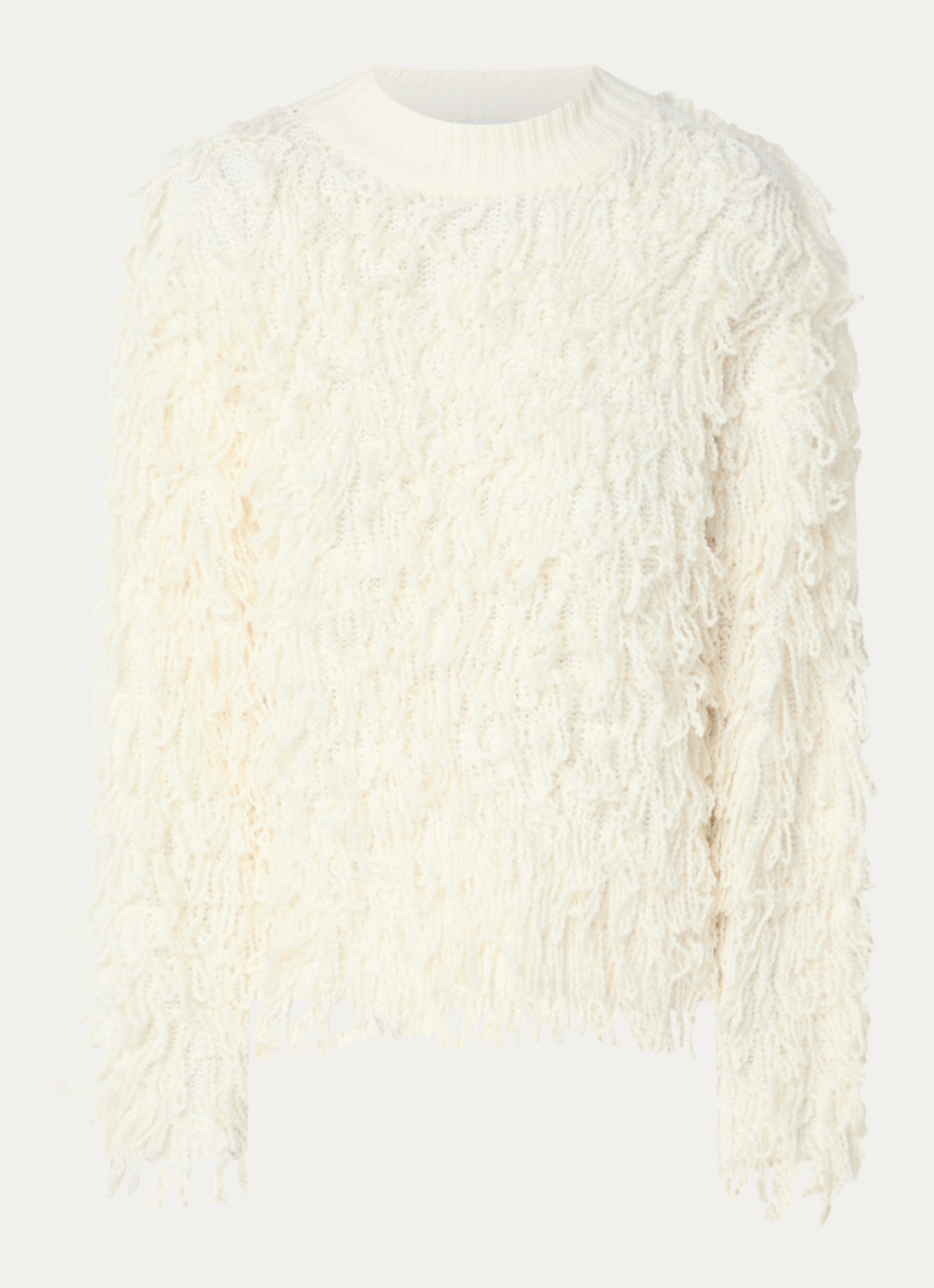 Copenhagen Muse CMPinar grofgebreide pullover in wolblend - voorkant 2 gebroken wit