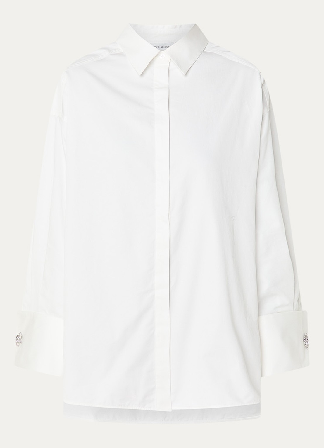 Copenhagen Muse Melanie blouse met sierknoop - voorkant wit