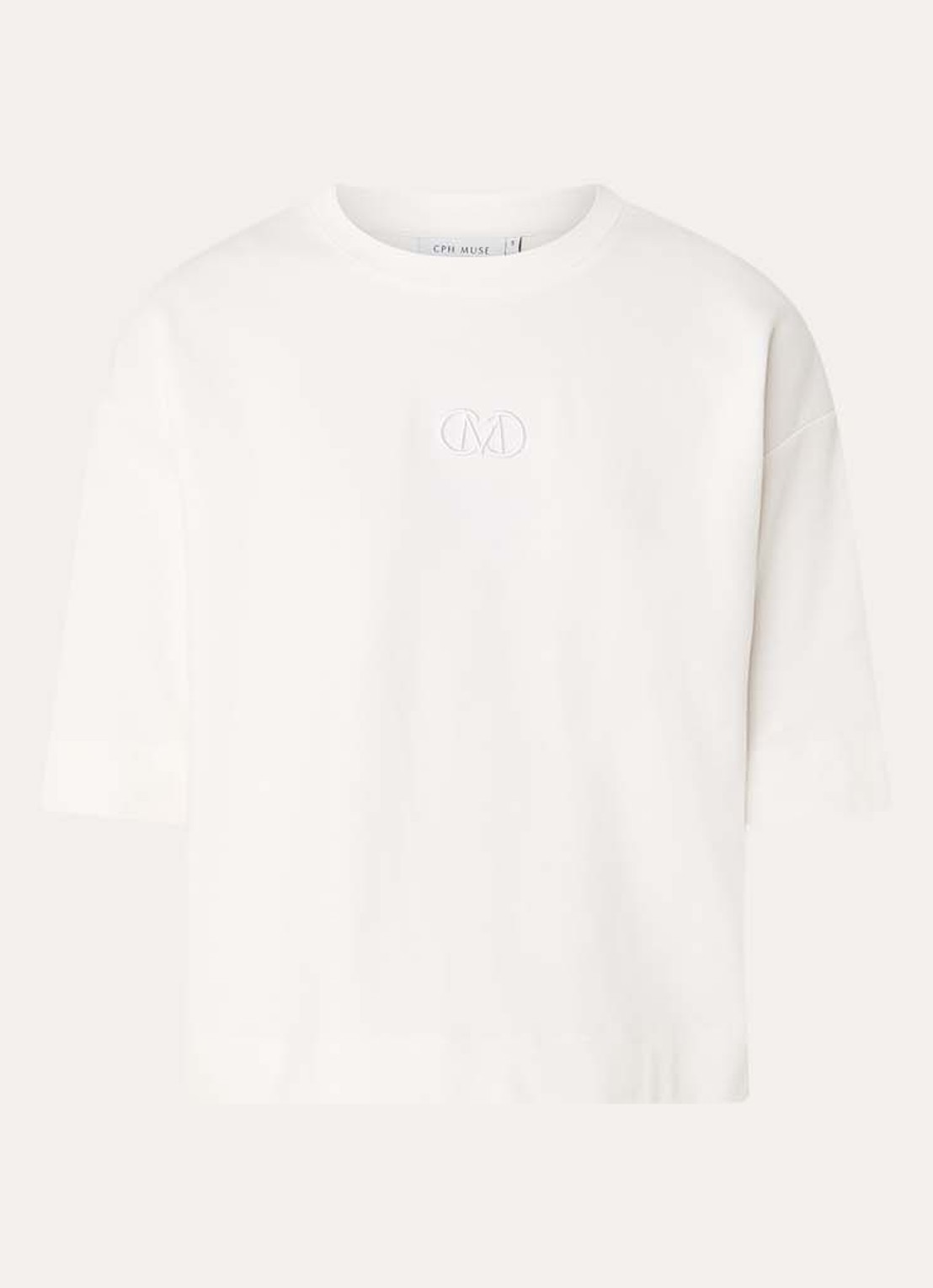 Copenhagen Muse Muse T-shirt met logoburduring - voorkant 3 wit