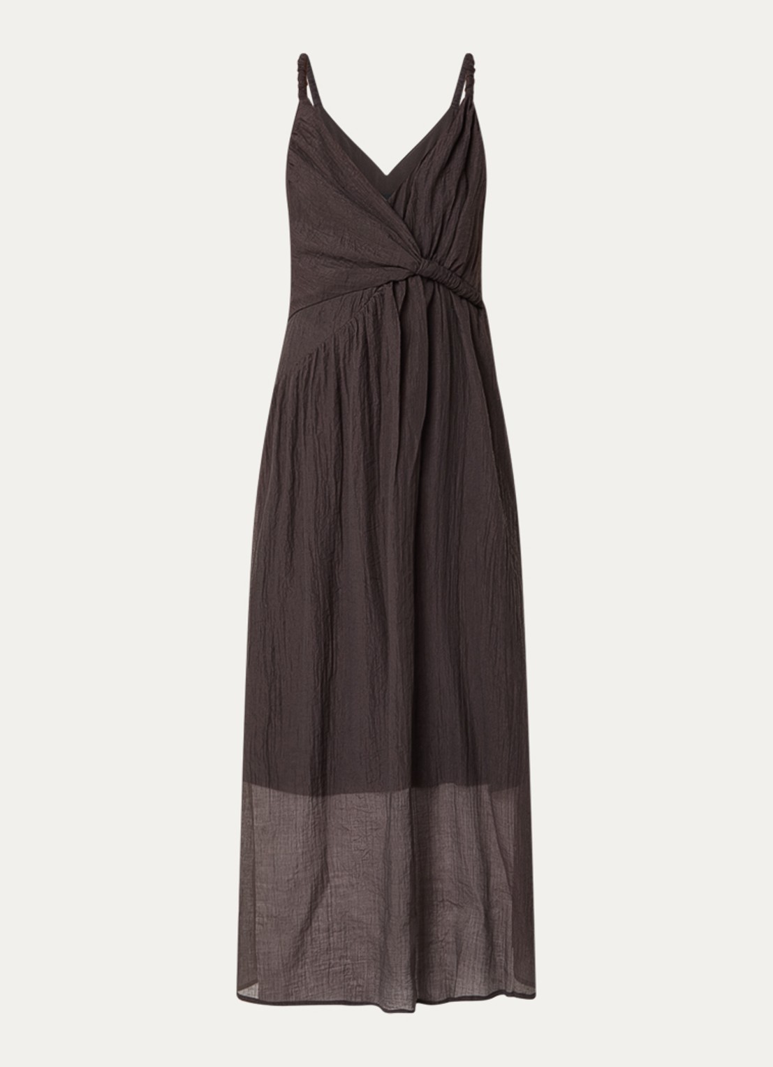 Copenhagen Muse Semi-transparante asymmetrische maxi jurk - voorkant bruin