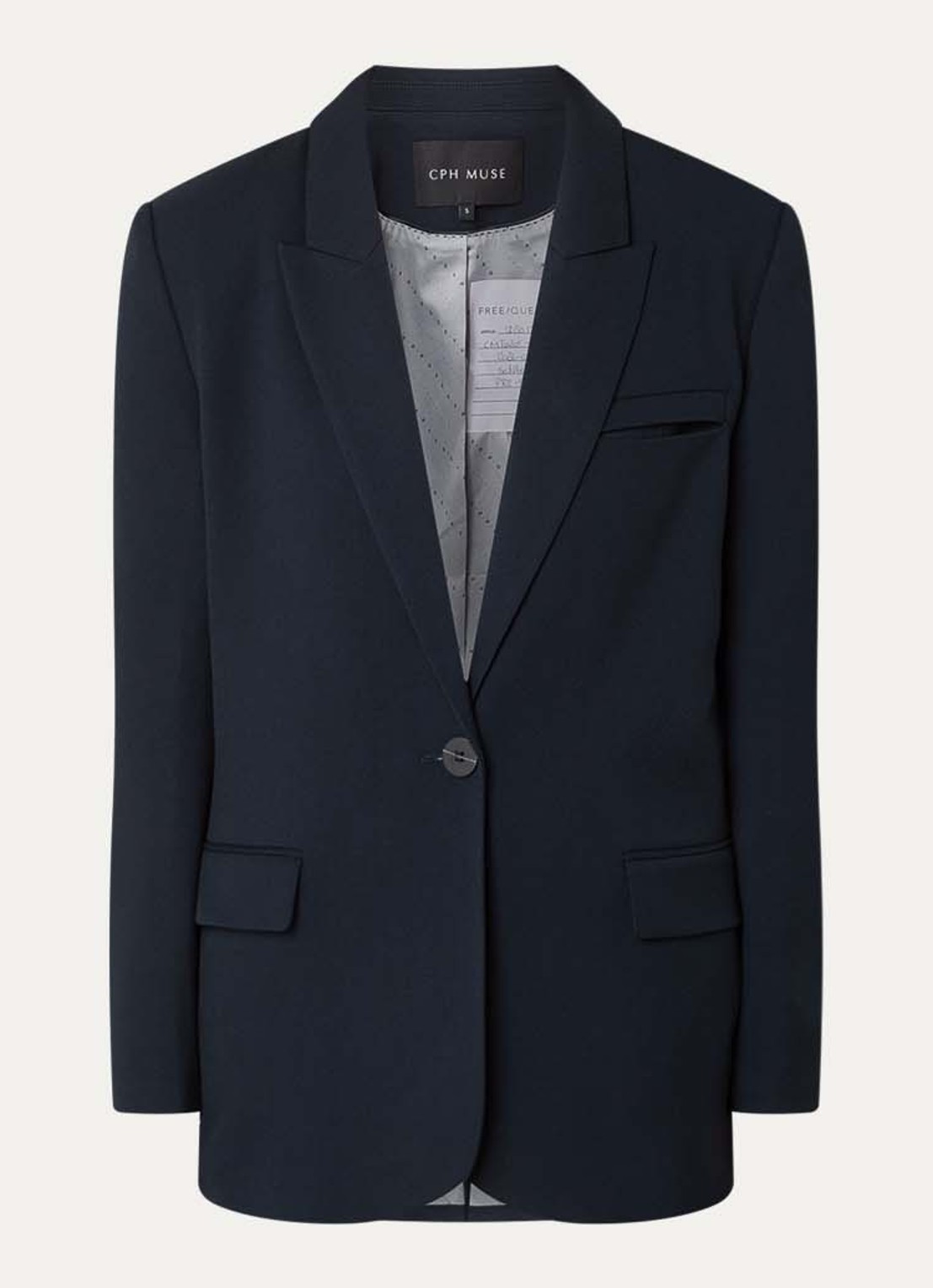 Copenhagen Muse Tailor blazer met klepzakken - voorkant 3 donkerblauw