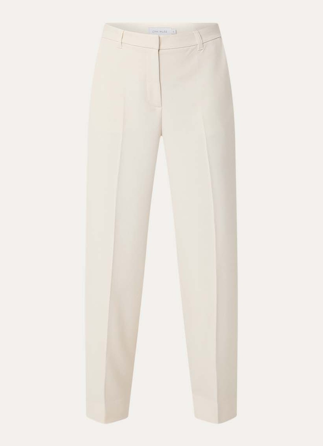 Copenhagen Muse Tailor mid waist straight fit pantalon met persplooi - voorkant 3 gebroken wit