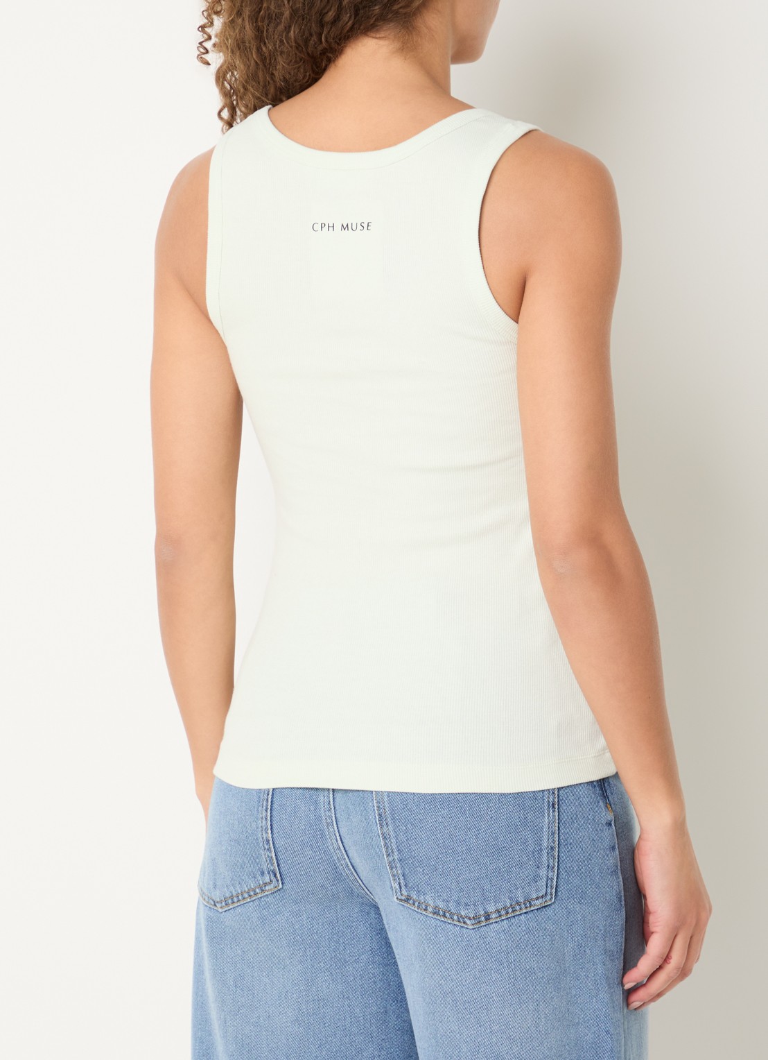 Copenhagen Muse Tanktop met ronde hals - achterkant lindegroen