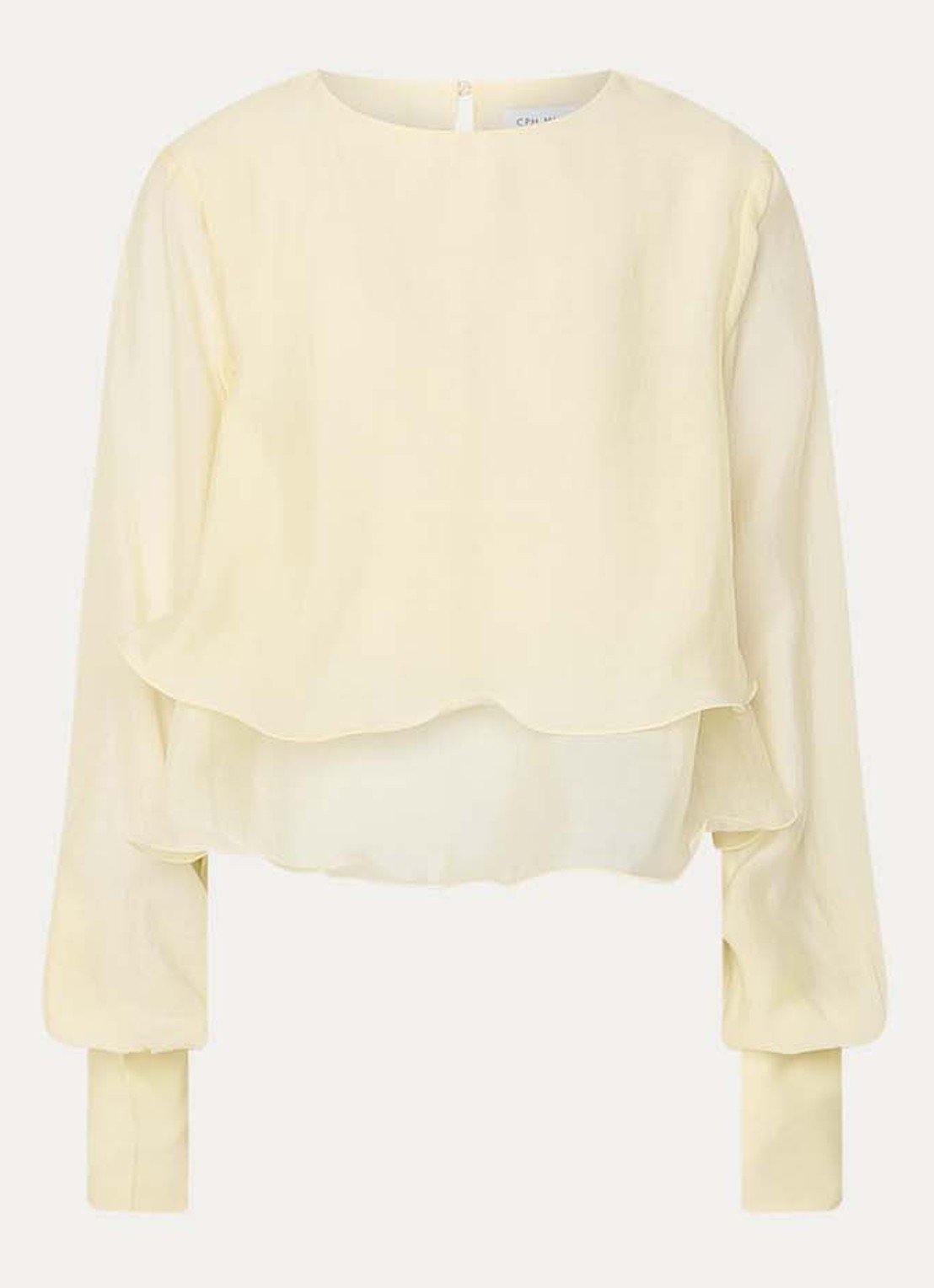 Copenhagen Muse Tilly semi-transparante tuniek  met volant - voorkant 2 geel