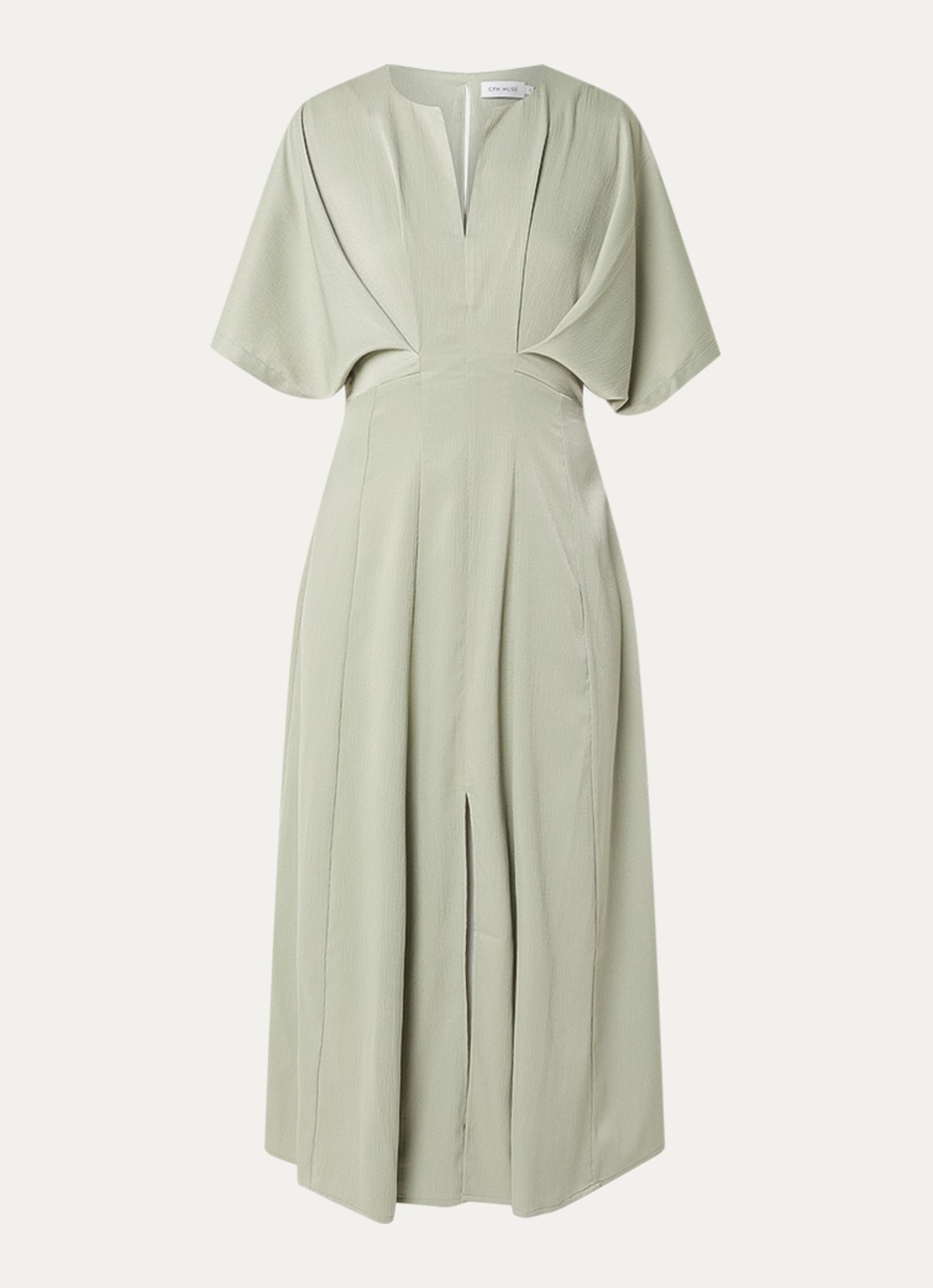 Copenhagen Muse Vianna maxi jurk met vlindermouw - voorkant 3 lindegroen