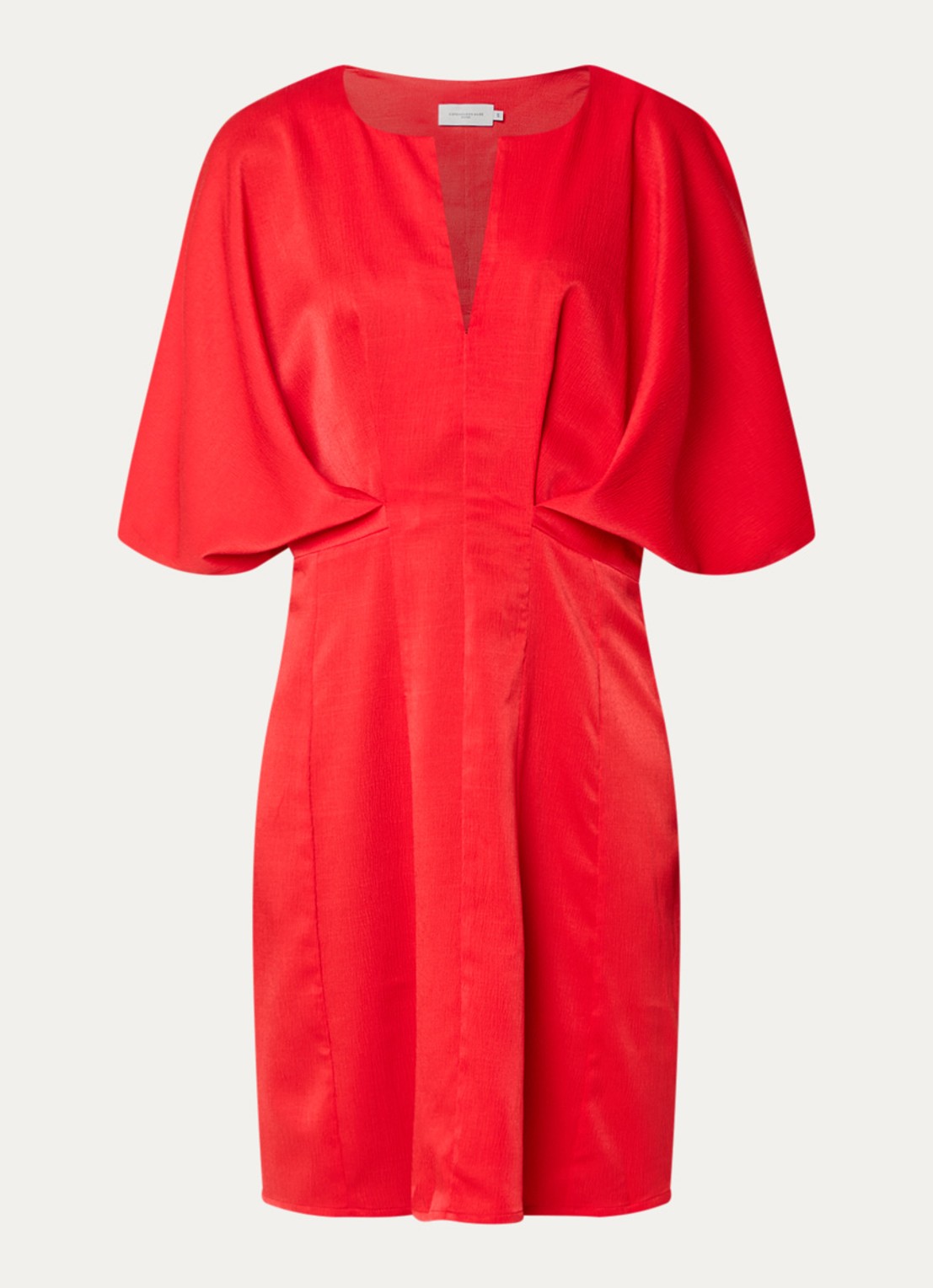 Copenhagen Muse Vianna mini tuniekjurk met ballonmouw - voorkant 3 rood