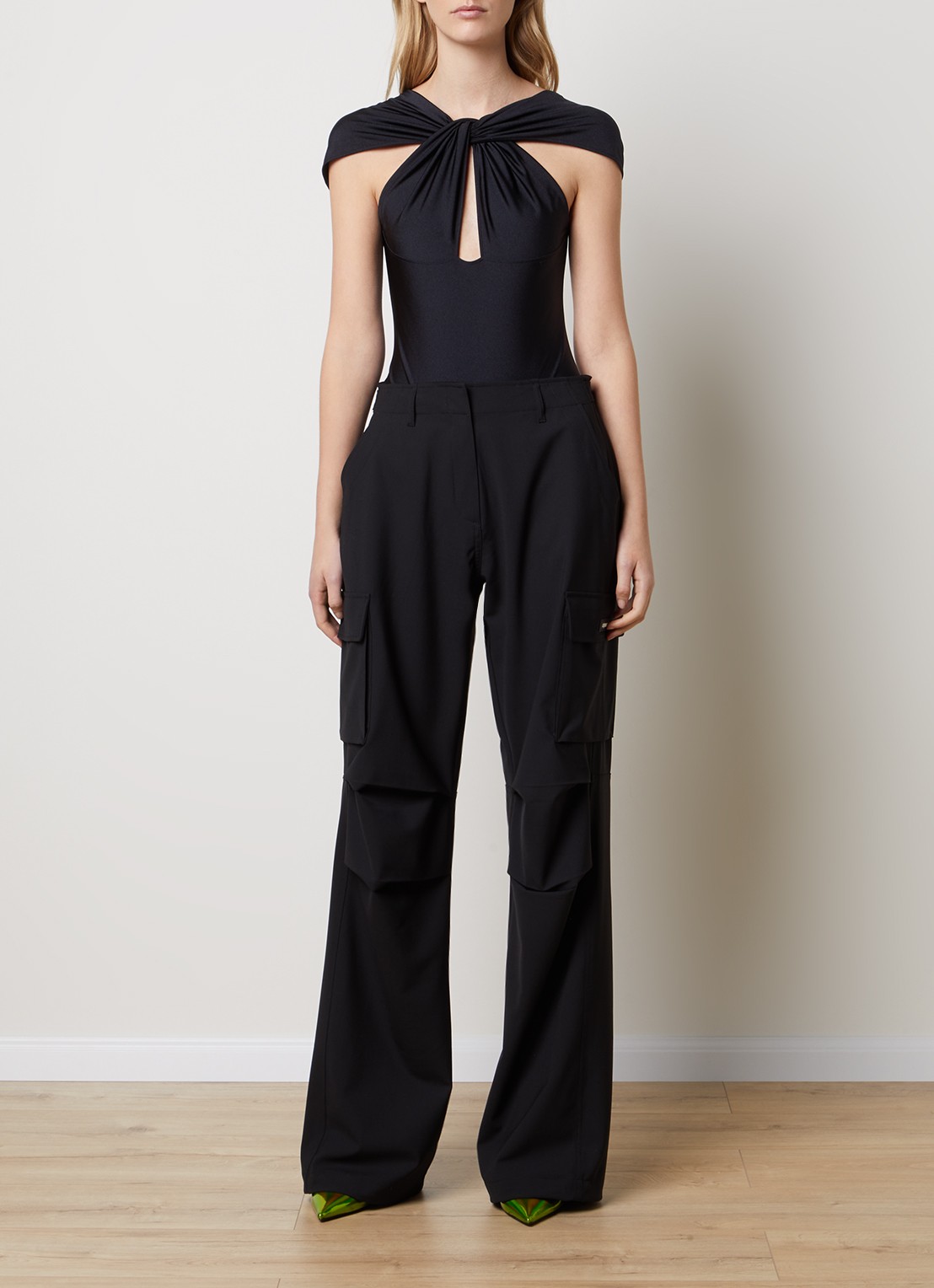 Coperni Body met cut-out detail en stretch - voorkant 3 zwart