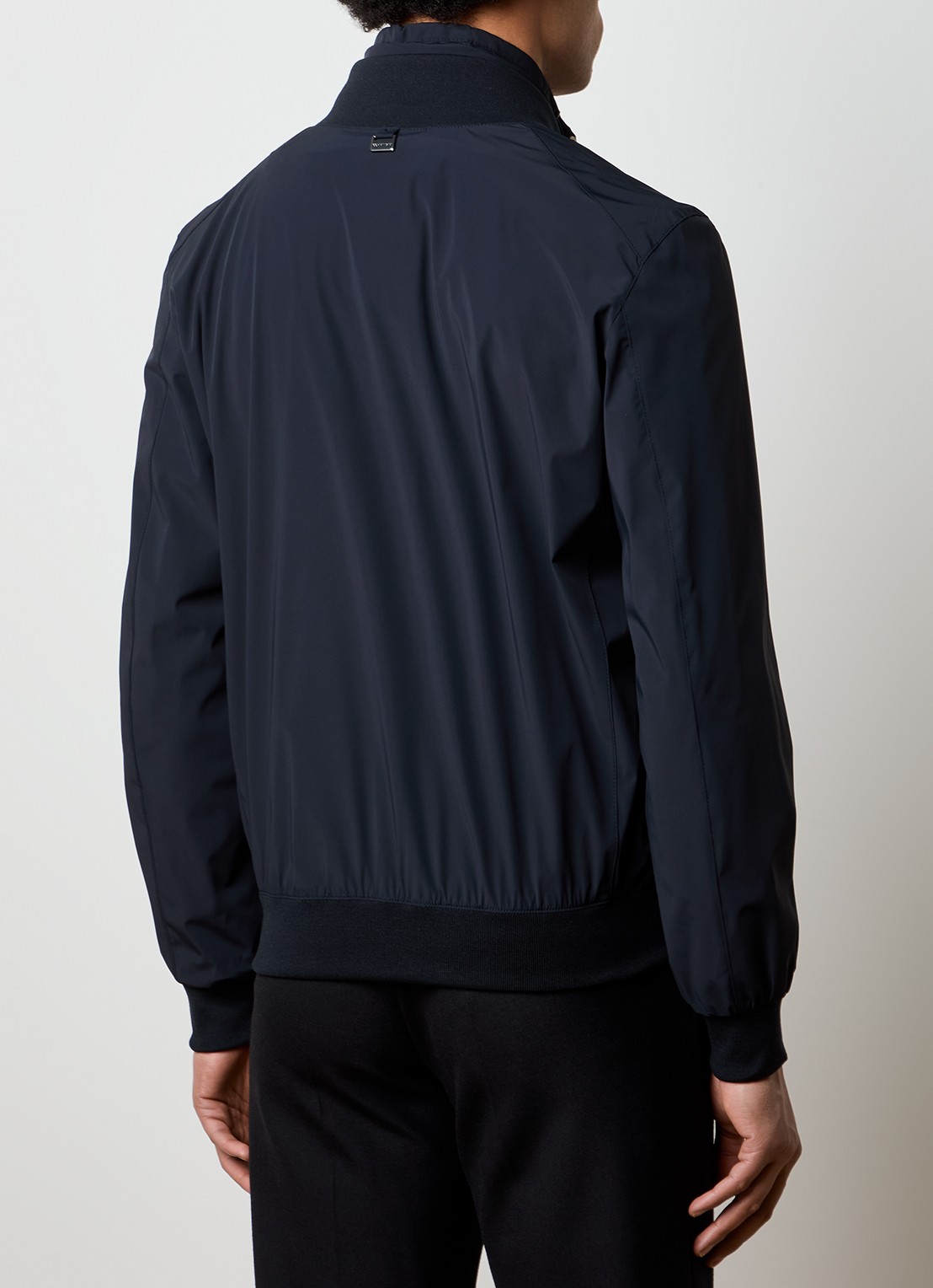 Corneliani Poplin bomberjack met ritszakken - achterkant zwart