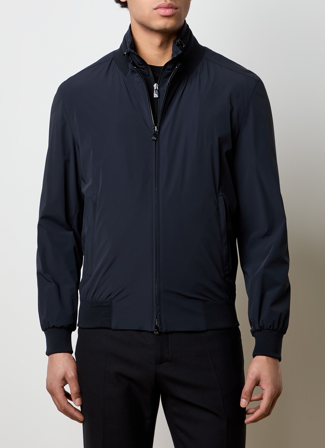 Corneliani Poplin bomberjack met ritszakken - detail 6 zwart