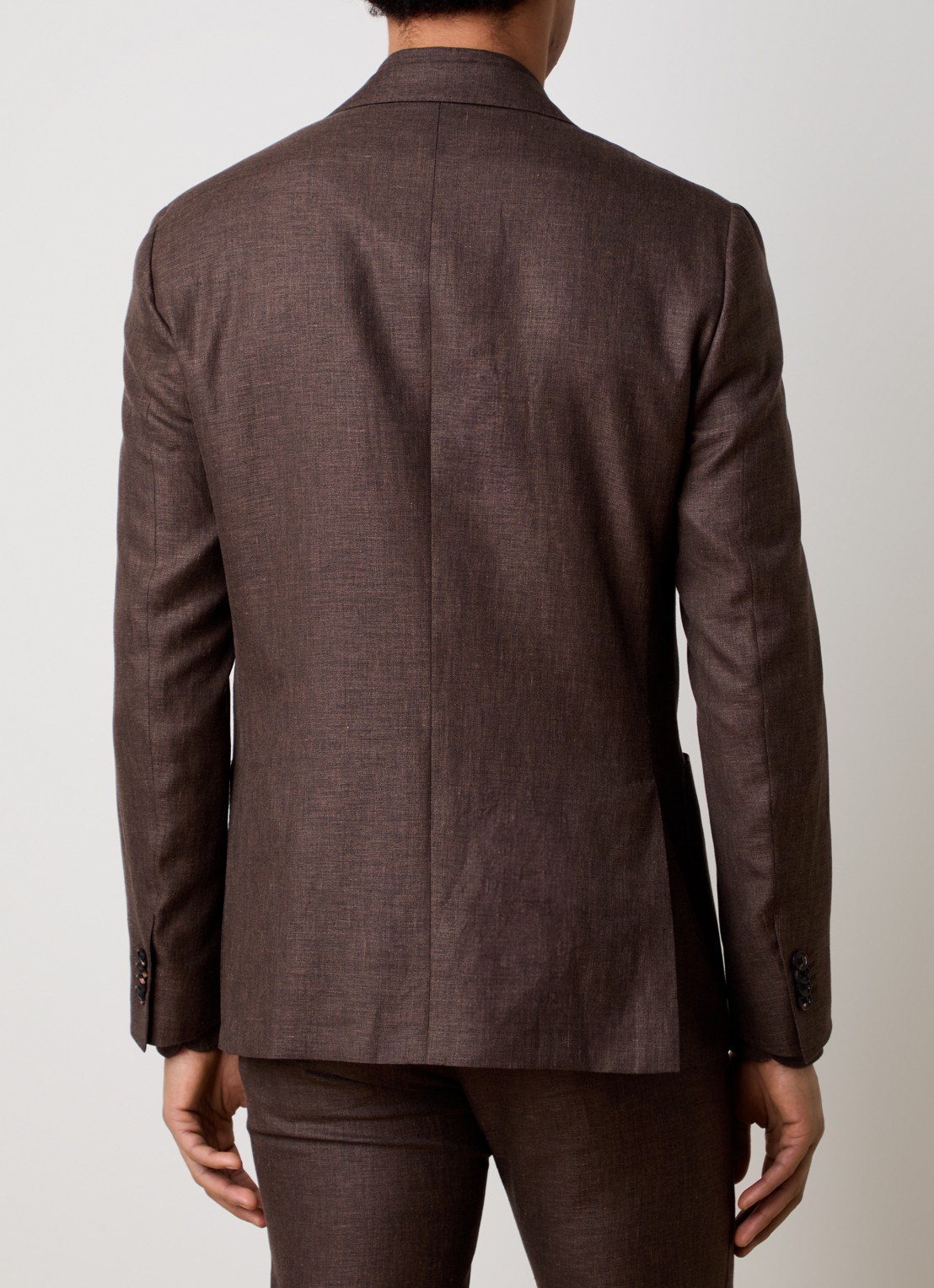 Corneliani Regular fit colbert met opgestikte zakken in zijdeblend - achterkant 8 bruin