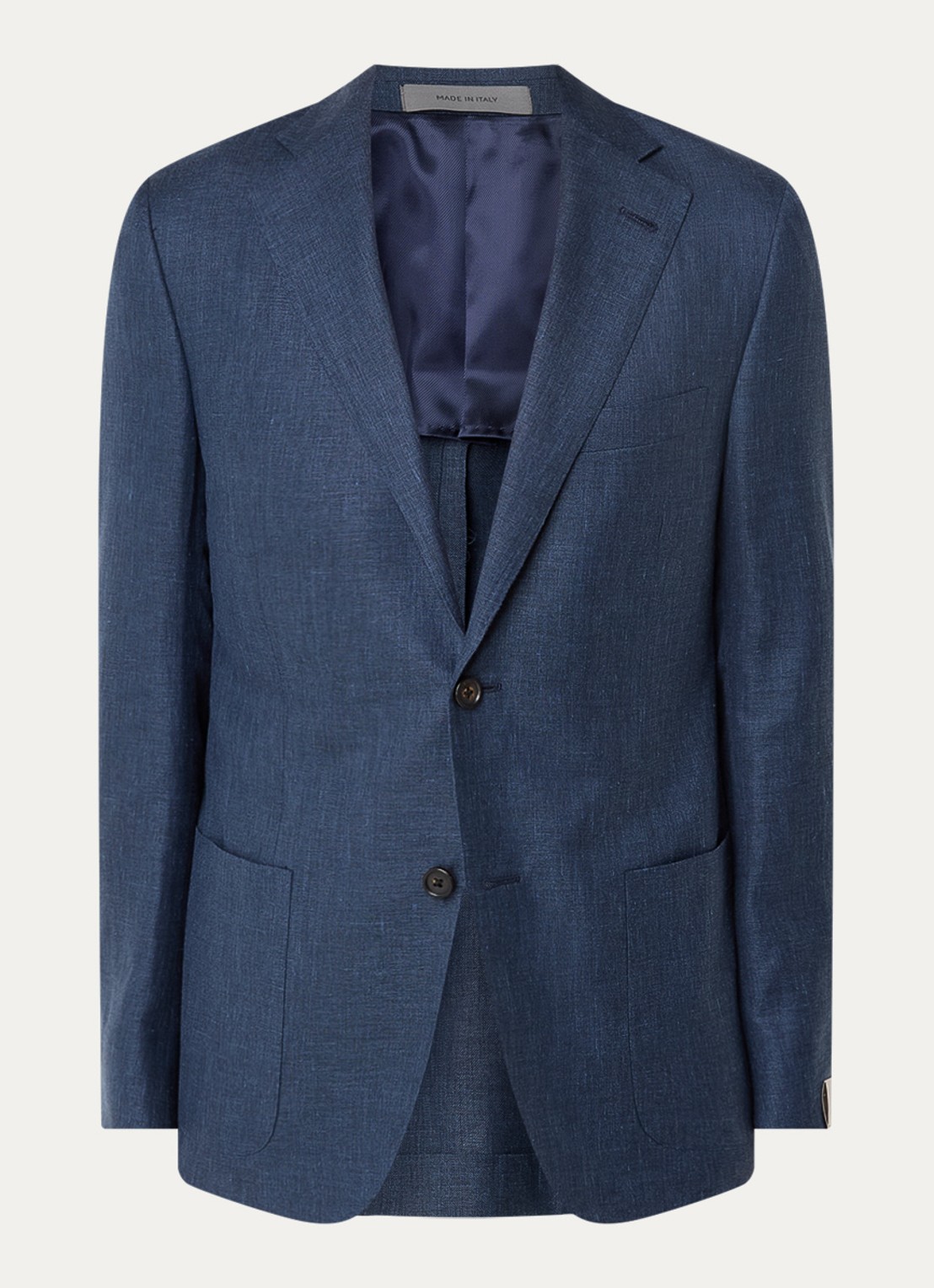 Corneliani Regular fit colbert met opgestikte zakken in zijdeblend - voorkant 2 indigo