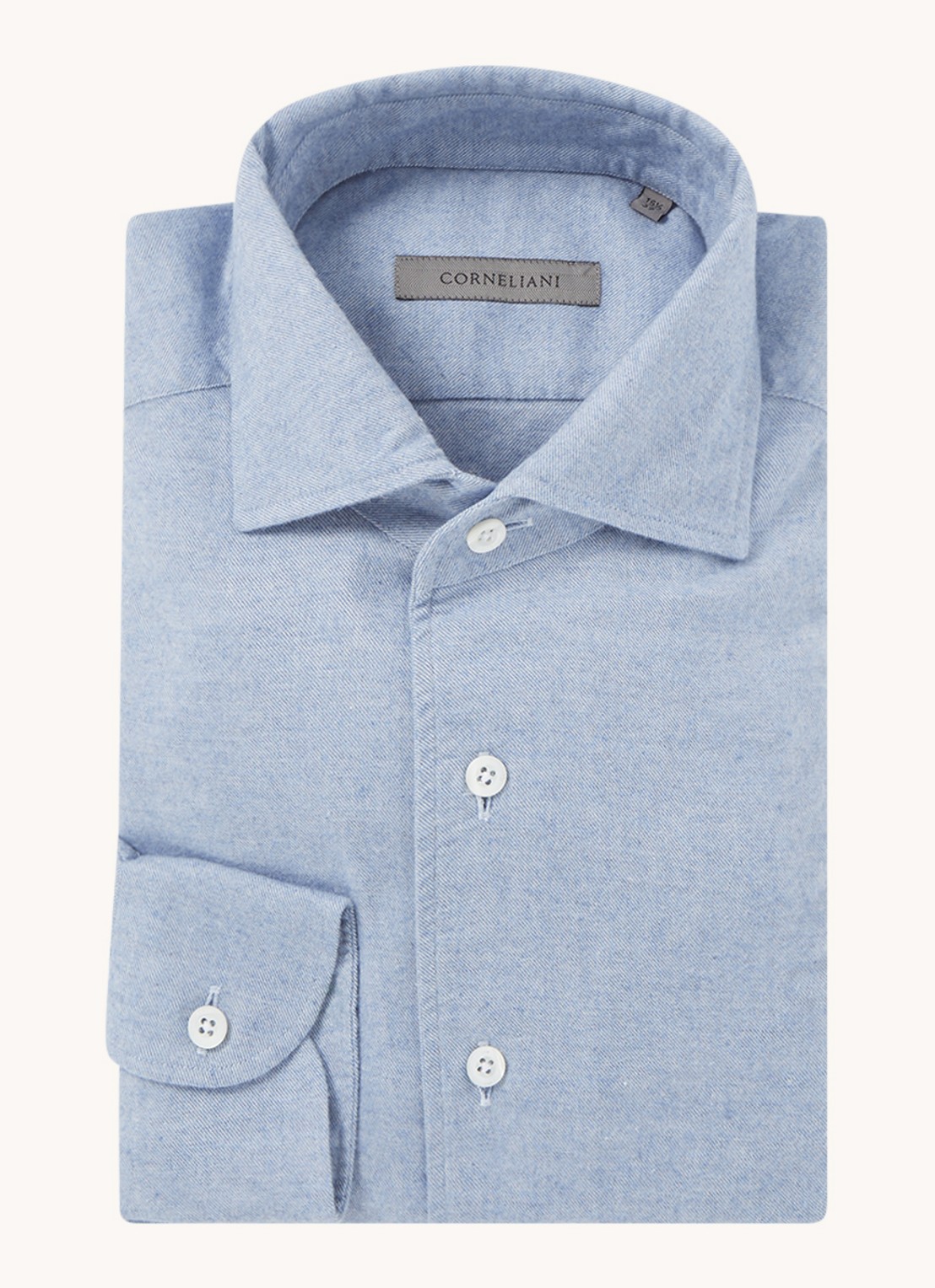 Corneliani Regular fit overhemd met stretch - voorkant 4 lichtblauw