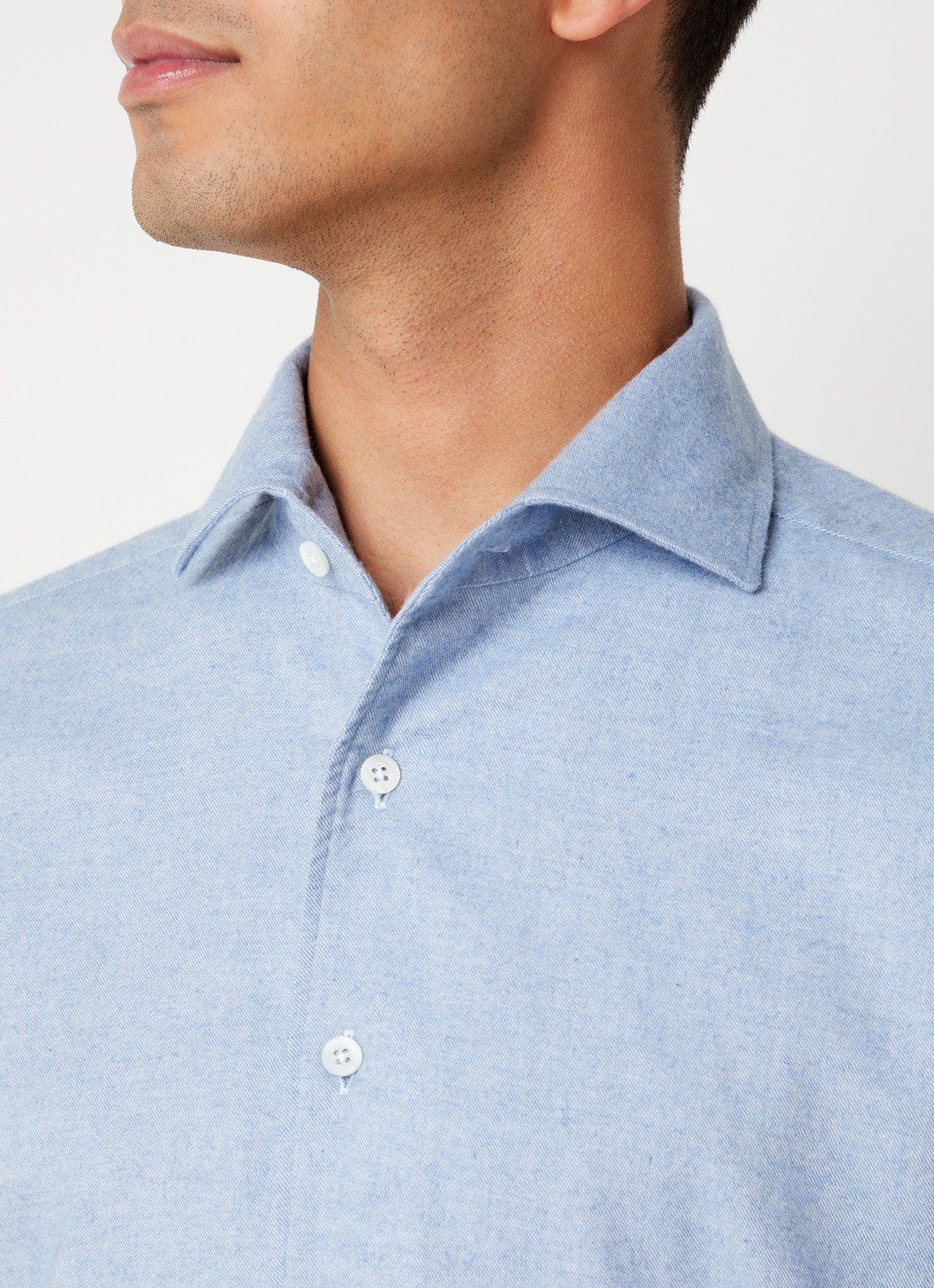 Corneliani Regular fit overhemd met stretch - detail 3 lichtblauw