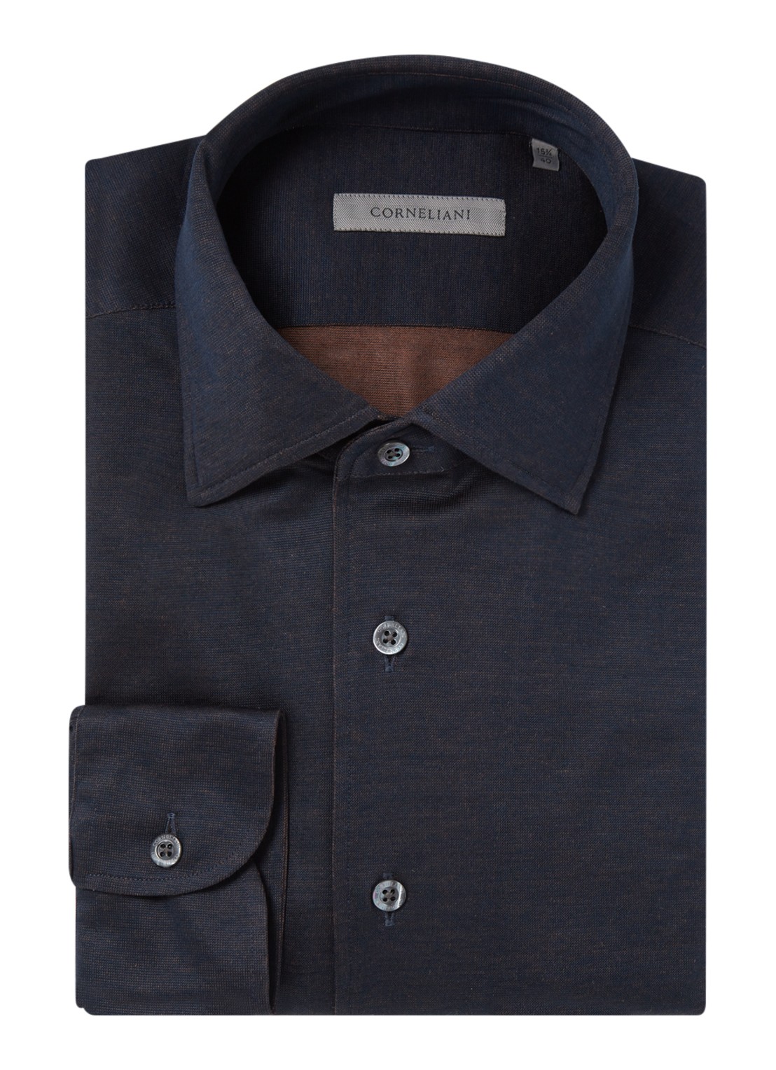 Corneliani Regular fit overhemd - voorkant 5 donkerblauw