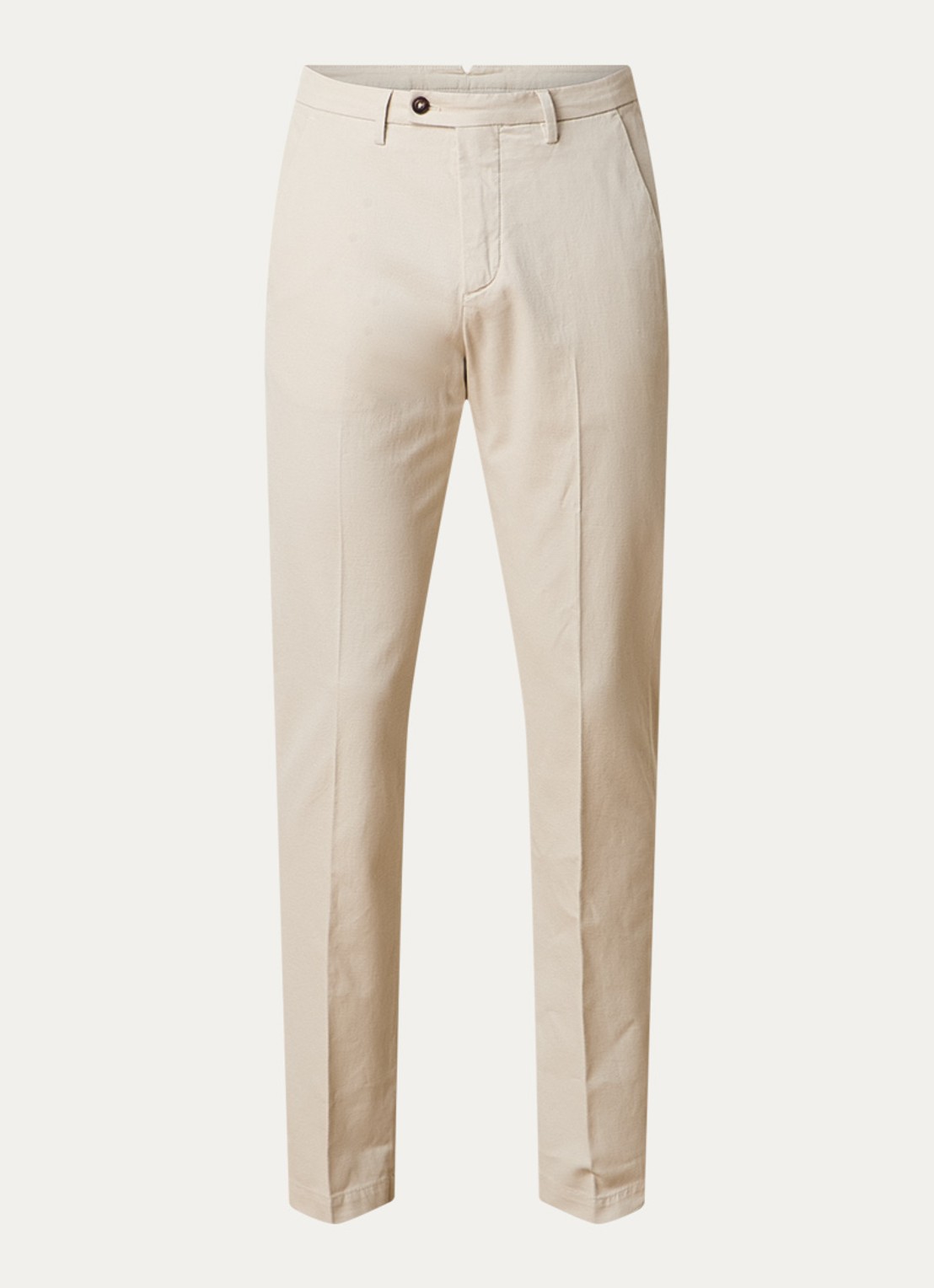 Corneliani Slim fit chino in linnenblend met steekzakken - voorkant 4 creme
