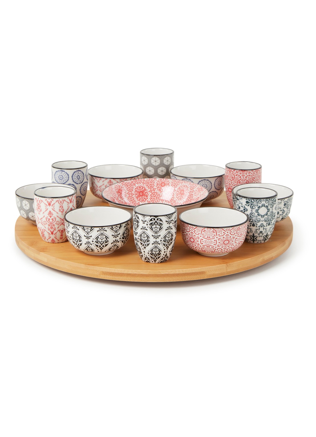 Cosy & Trendy Delirio serviesset met draaischotel 14-delig - voorkant multicolor
