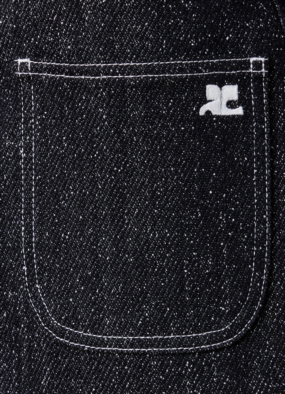 Courrèges Mini spijkerrok met tweed-look - detail 2 zwart