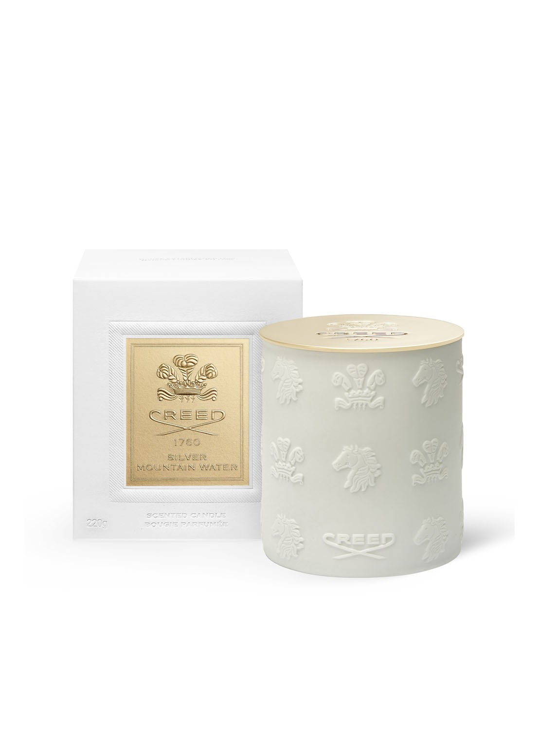 Creed Silver Mountain Water Porcelain Candle - geurkaars 220 gram - voorkant undefined