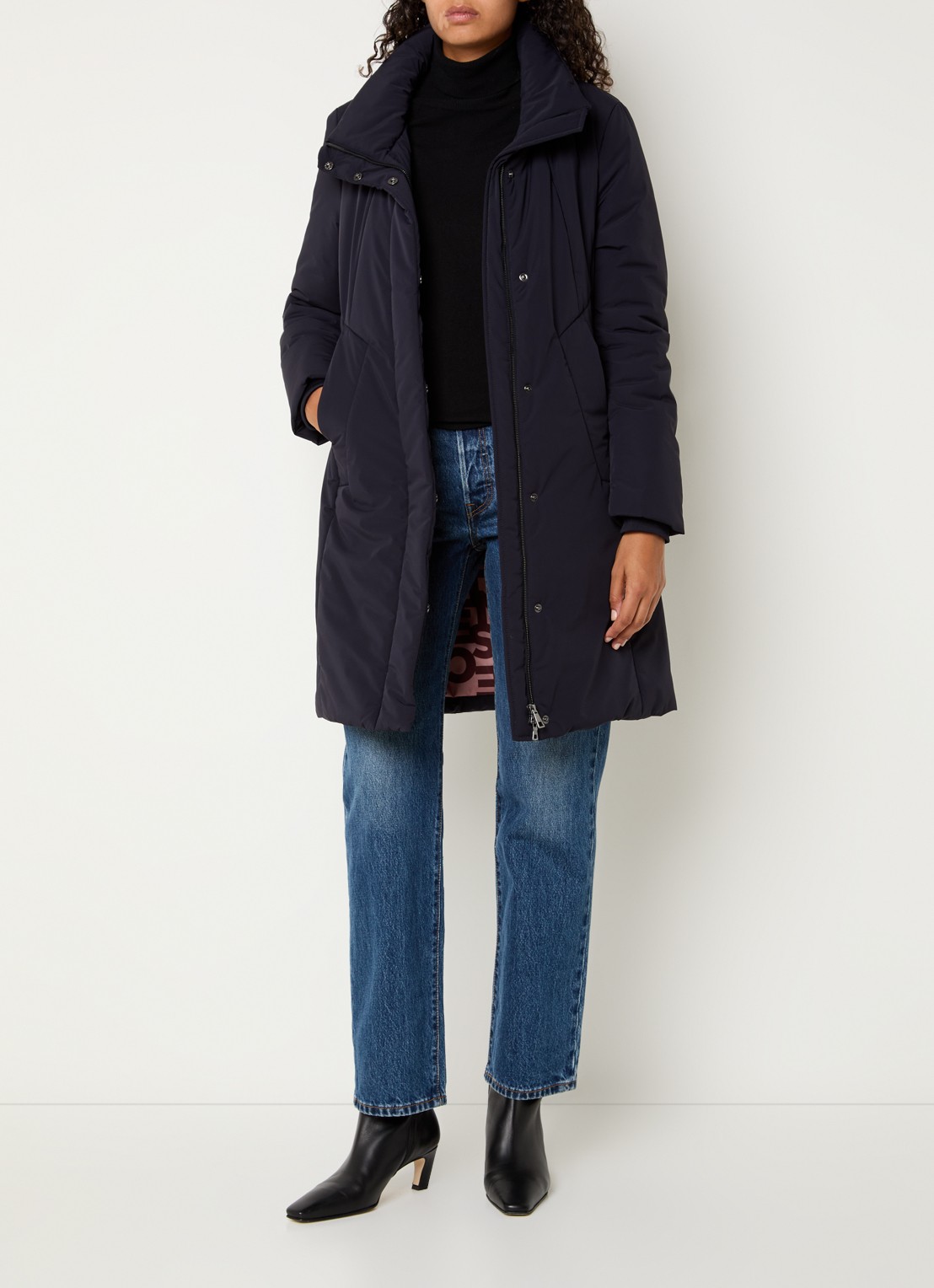 Creenstone Alexandra gewatteerde parka met steekzakken - voorkant 3 donkerblauw