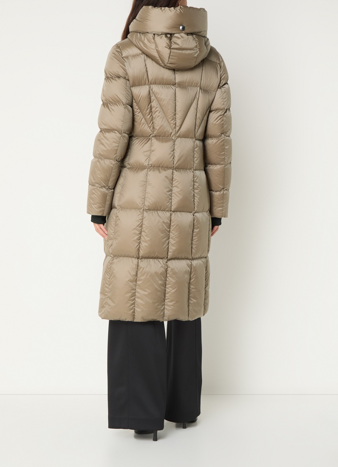 Creenstone Kyra gewatteerde parka met donsvulling en steekzakken - achterkant 4 zand
