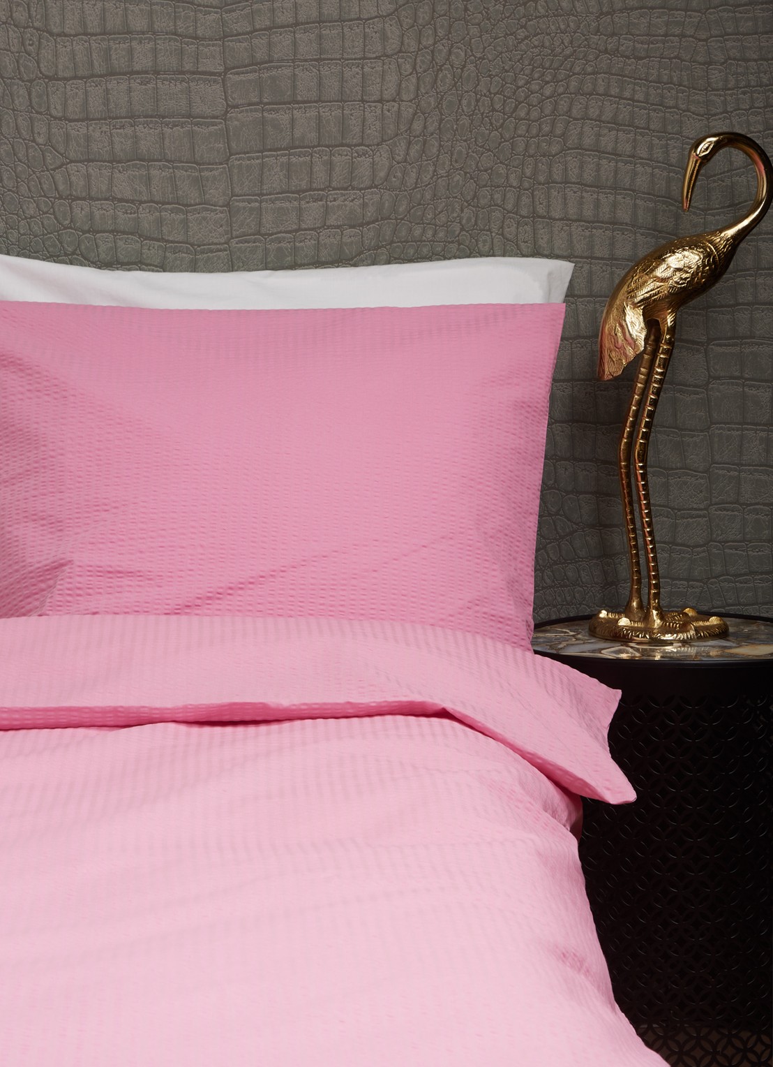 Crisp Sheets Dekbedovertrekset van katoen 144 TC - inclusief kussenslopen - voorkant 3 roze