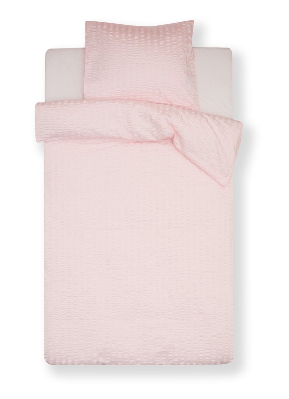 Crisp Sheets Smooth Waffle dekbedovertrekset van katoensatijn 200TC - inclusief kussenslopen - voorkant 2 lichtroze