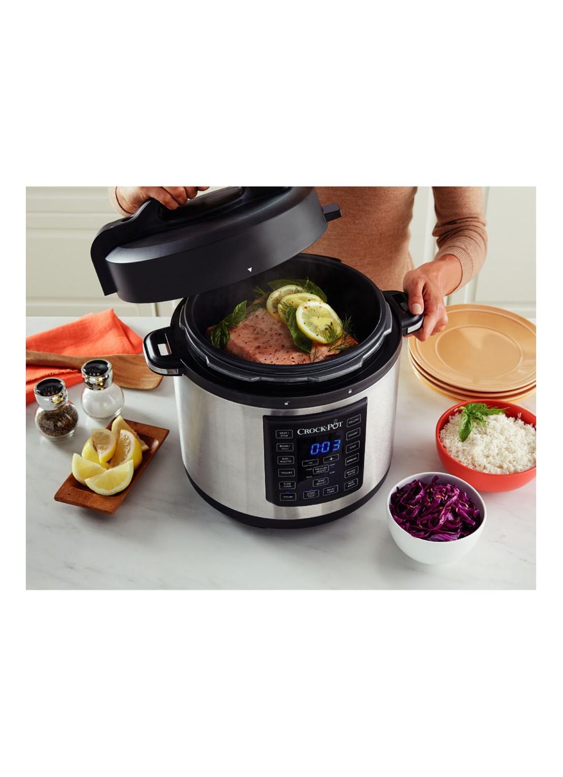 Crock-Pot Express pot multi-cooker CR051 - voorkant 2 aluminium