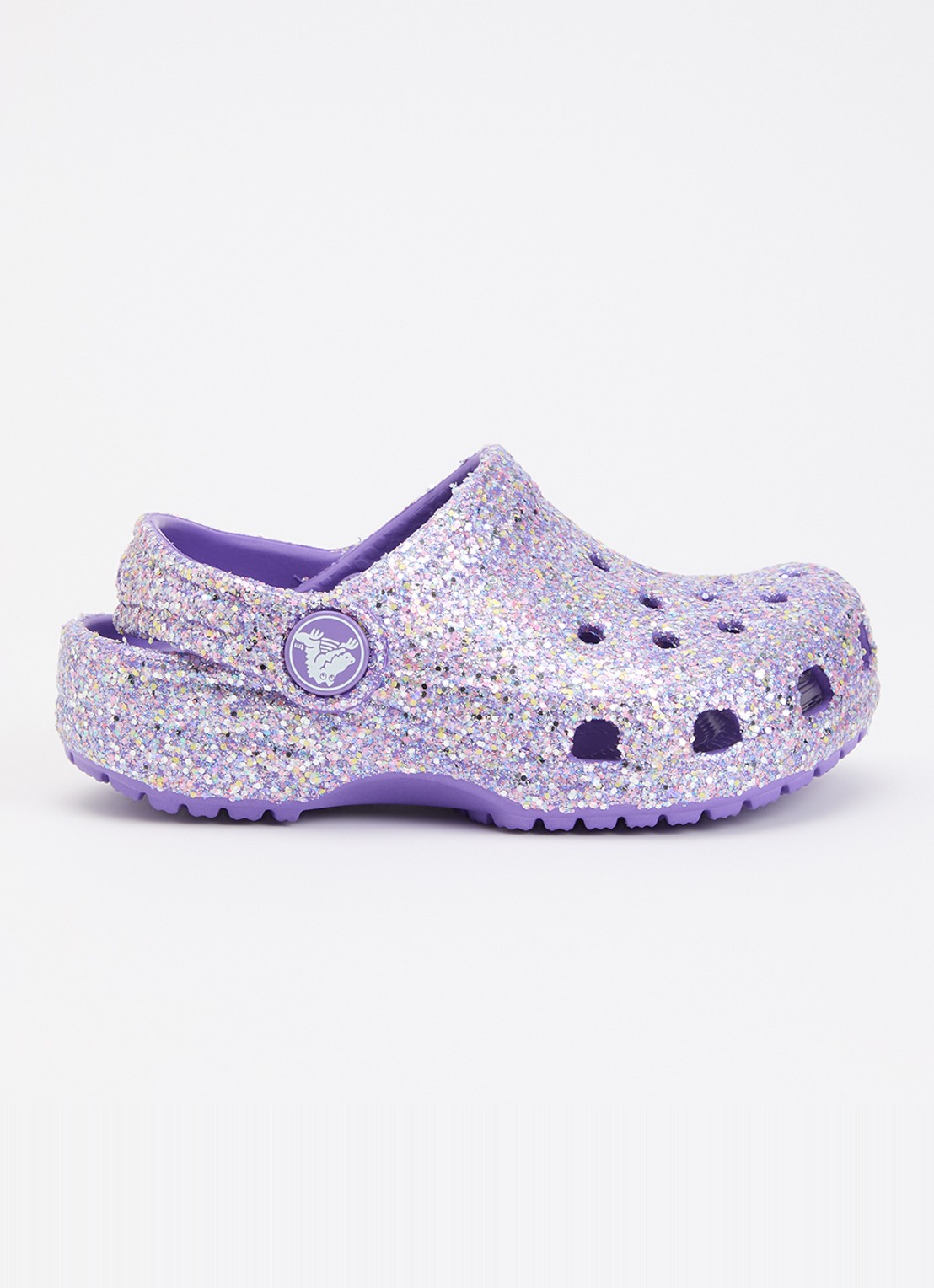Crocs Classic Clog instapper met glitter - voorkant paars