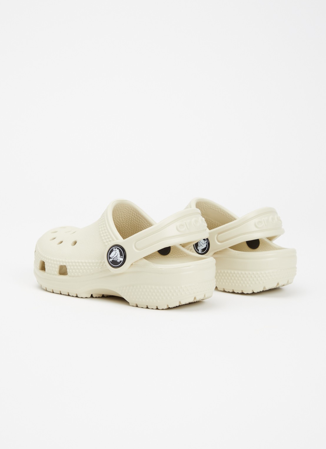 Crocs Classic Clog instapper met logo - achterkant 3 creme