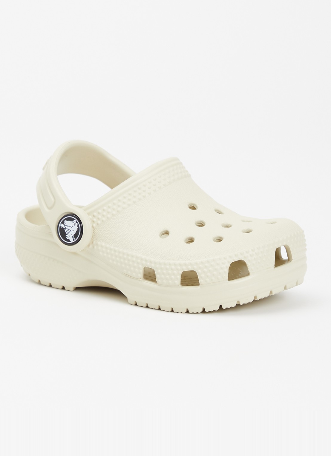 Crocs Classic Clog instapper met logo - voorkant creme