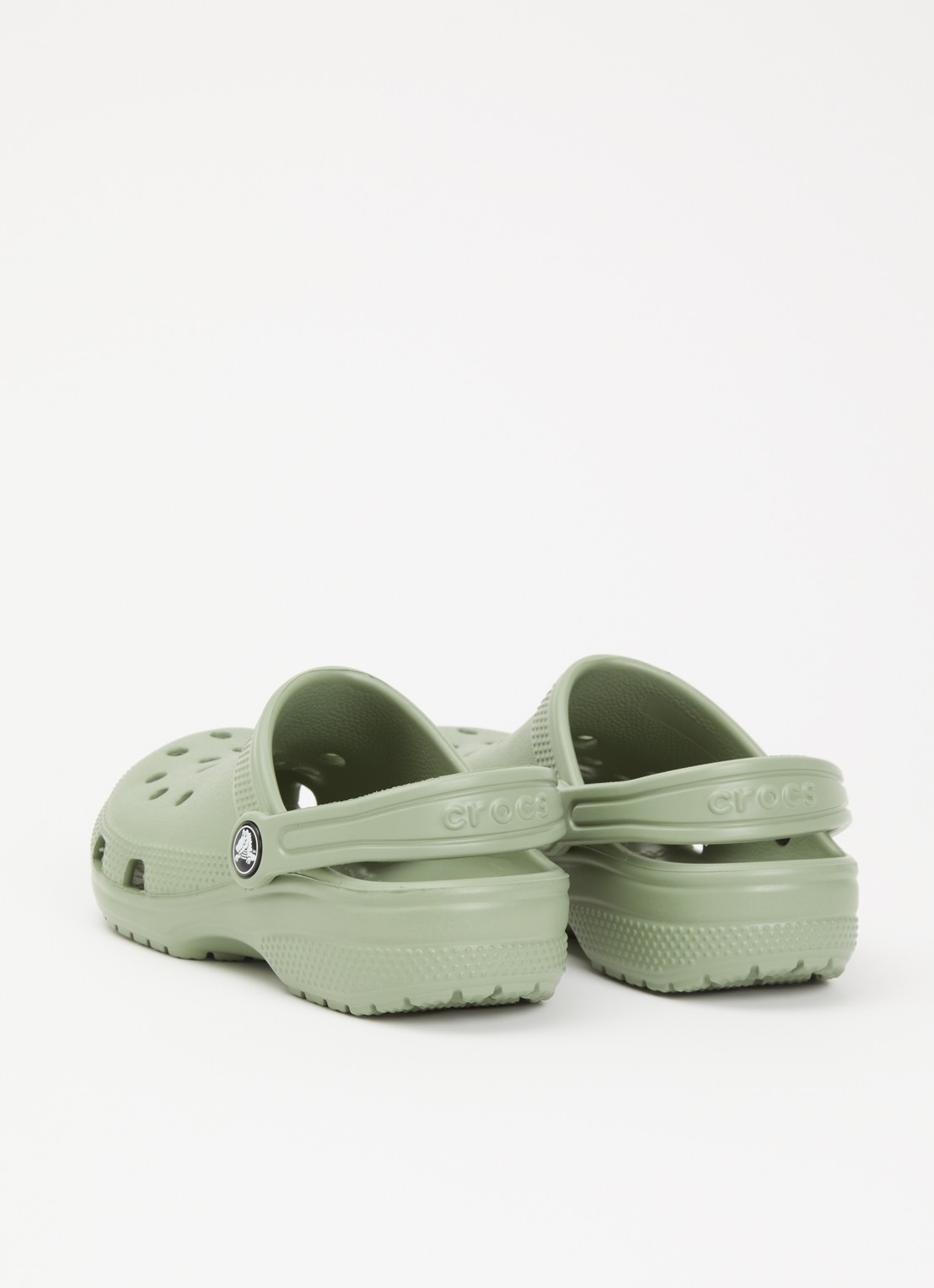 Crocs Classic Clog instapper met logo - achterkant 3 mosgroen