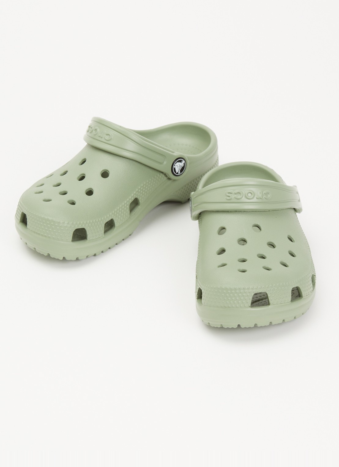 Crocs Classic Clog instapper met logo - voorkant 2 mosgroen