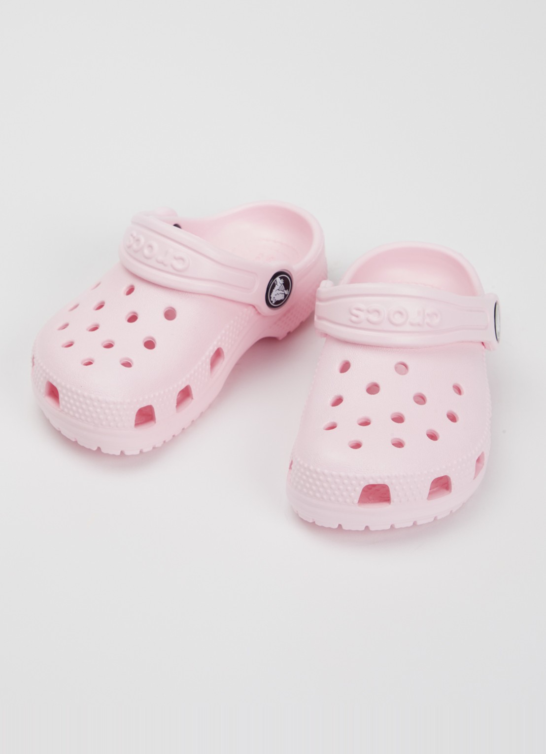 Crocs Classic Clog instapper met logo - voorkant 3 lichtroze