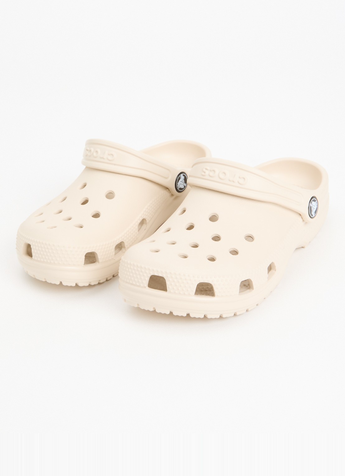 Crocs Classic clog instapper met logo - voorkant 2 beige