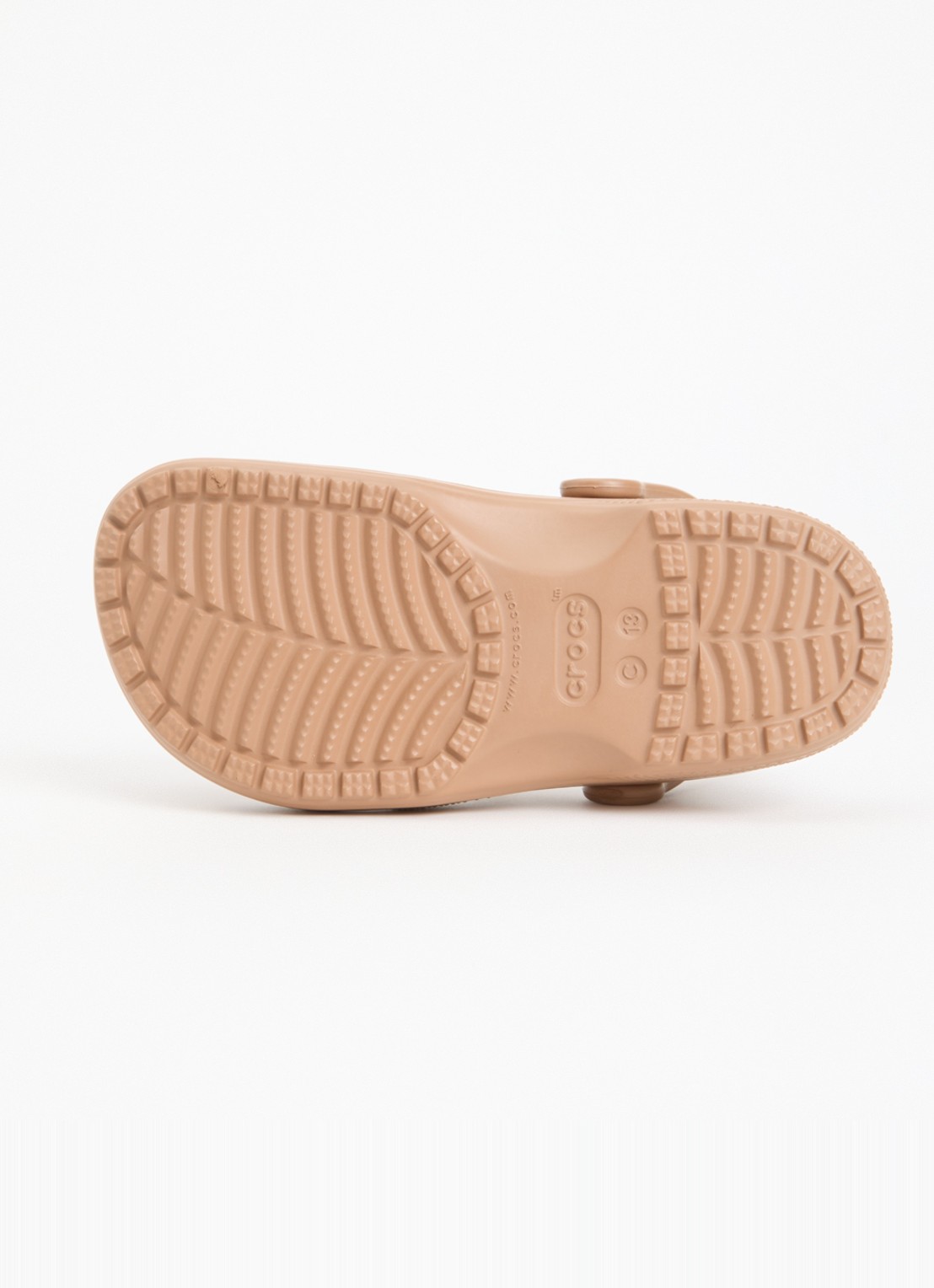 Crocs Classic clog instapper met logo - detail 4 lichtbruin