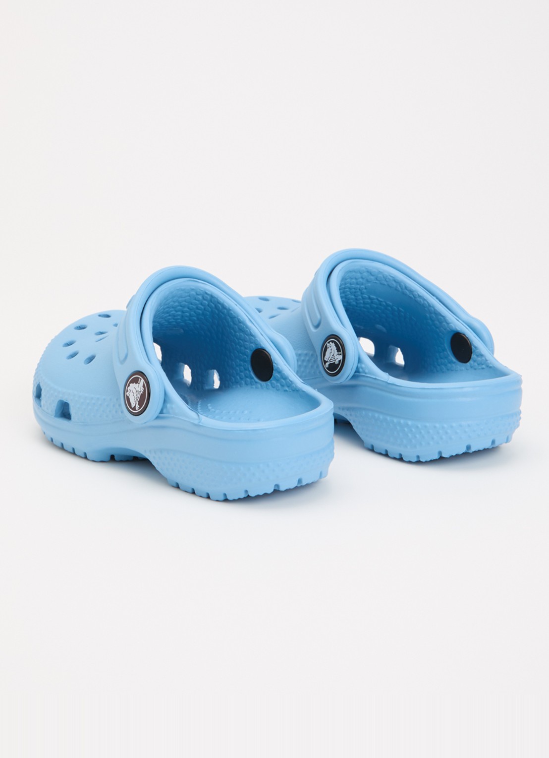 Crocs Classic clog instapper met logo  - achterkant lichtblauw