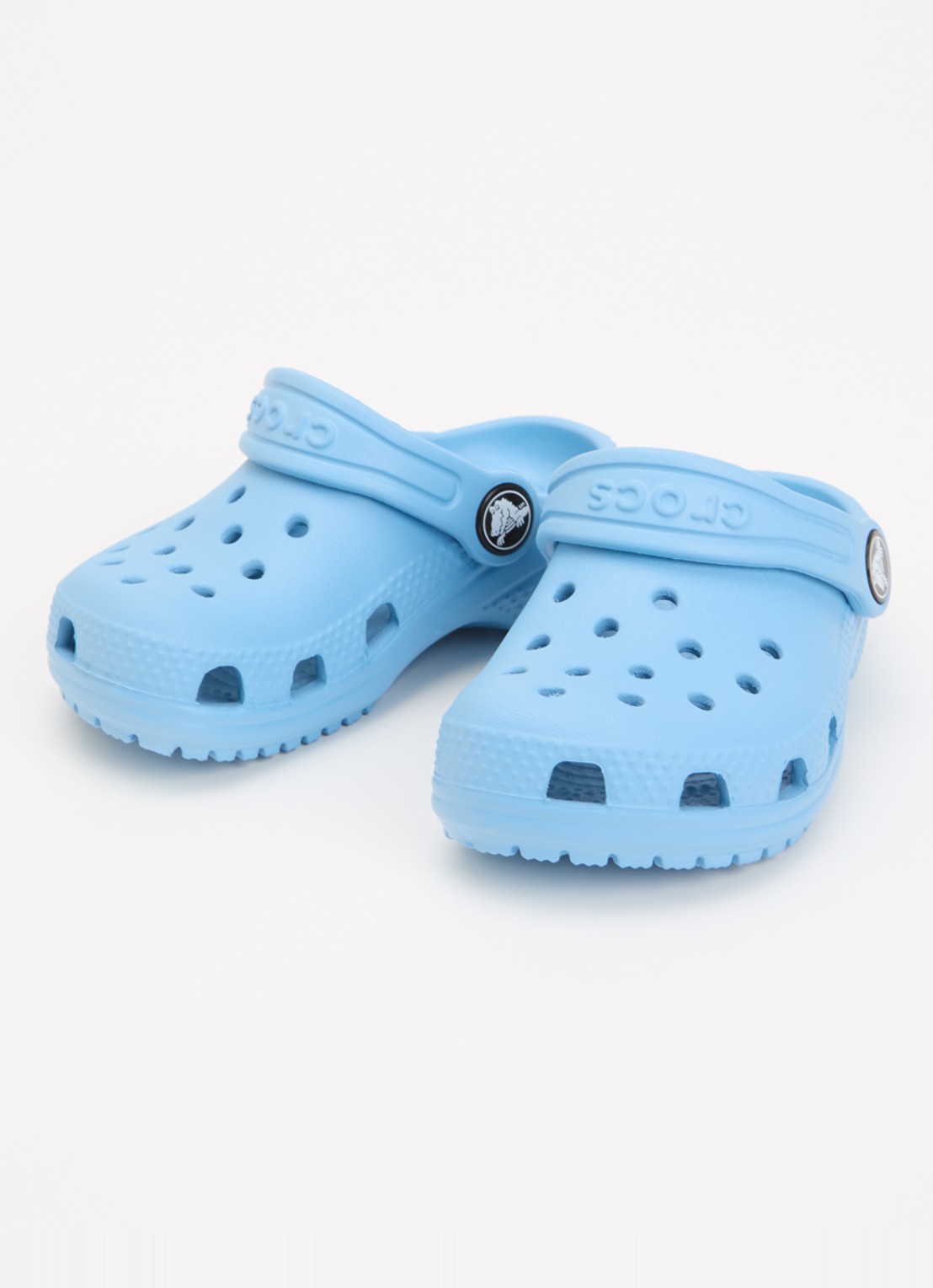 Crocs Classic clog instapper met logo  - detail 3 lichtblauw