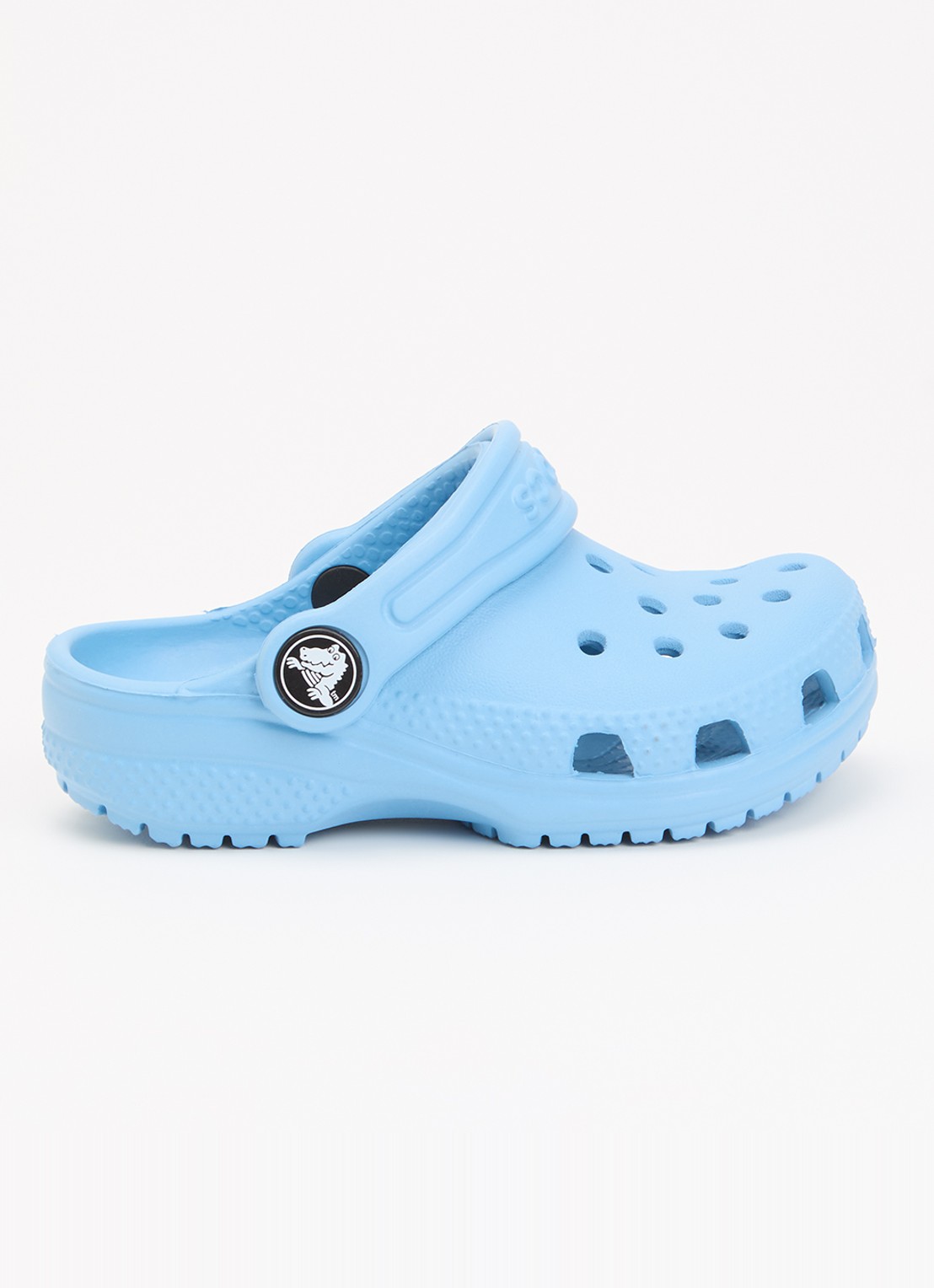 Crocs Classic clog instapper met logo  - voorkant 2 lichtblauw