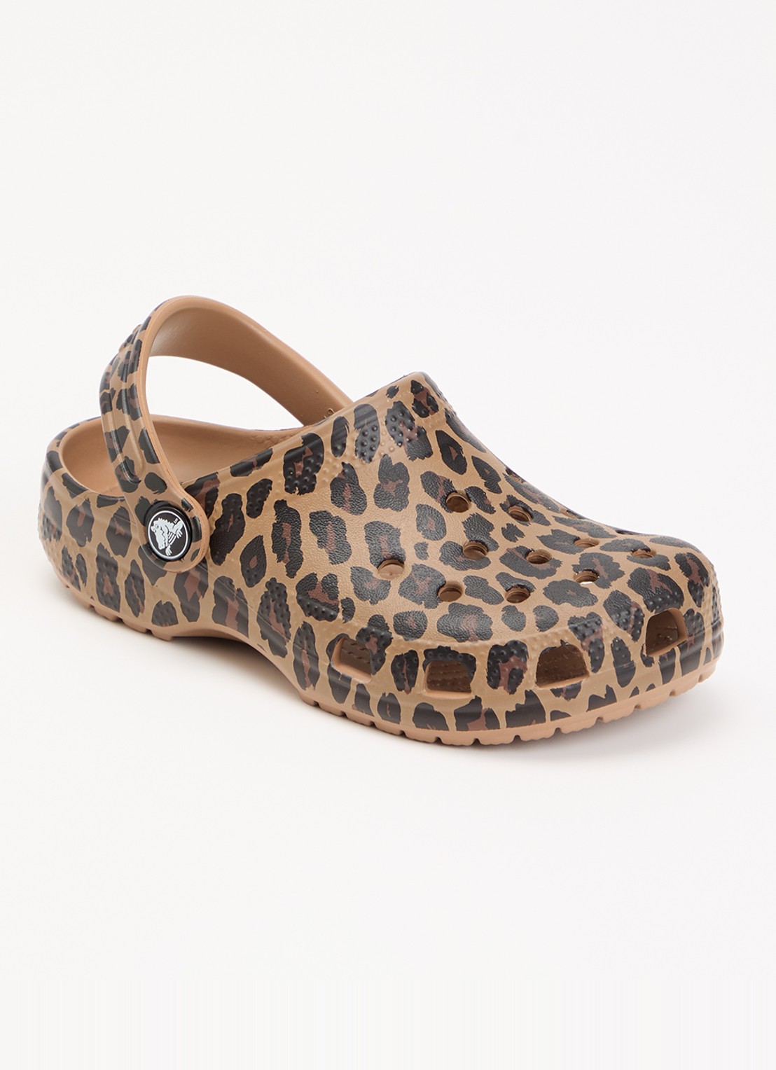Crocs Classic Clog instapper met panterprint - voorkant 4 bruin