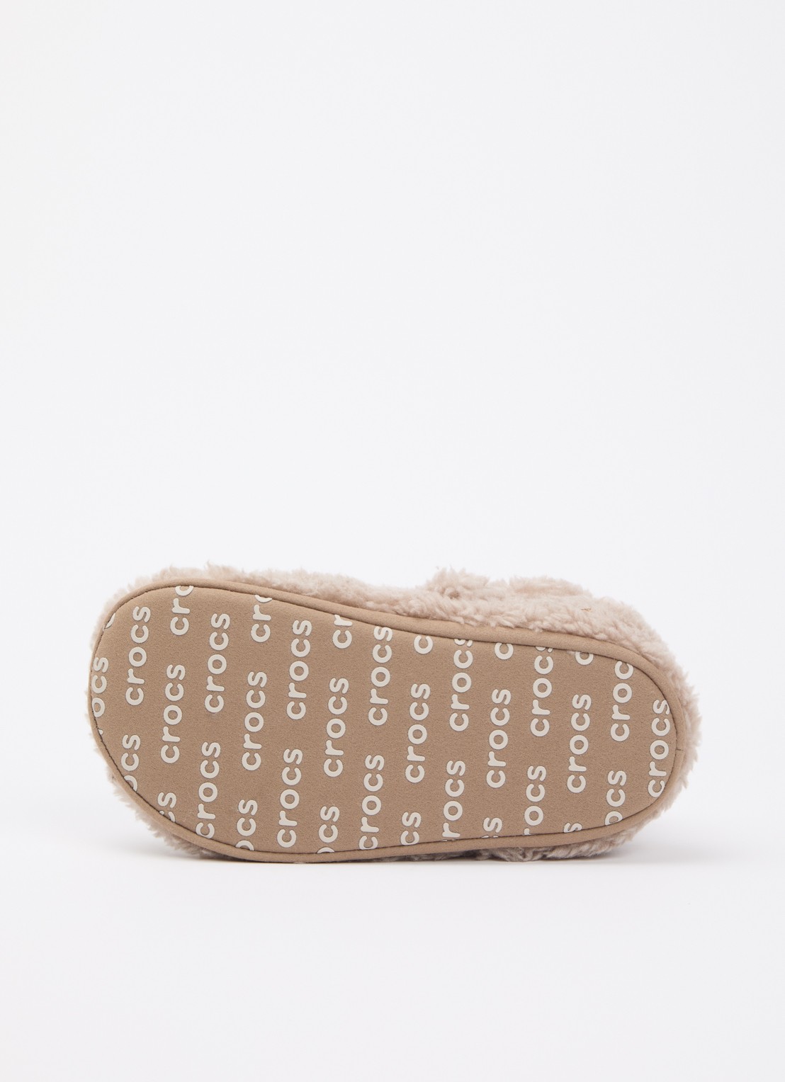 Crocs Classic Cozzzy pantoffel van imitatiebont  - detail 2 donkerbeige
