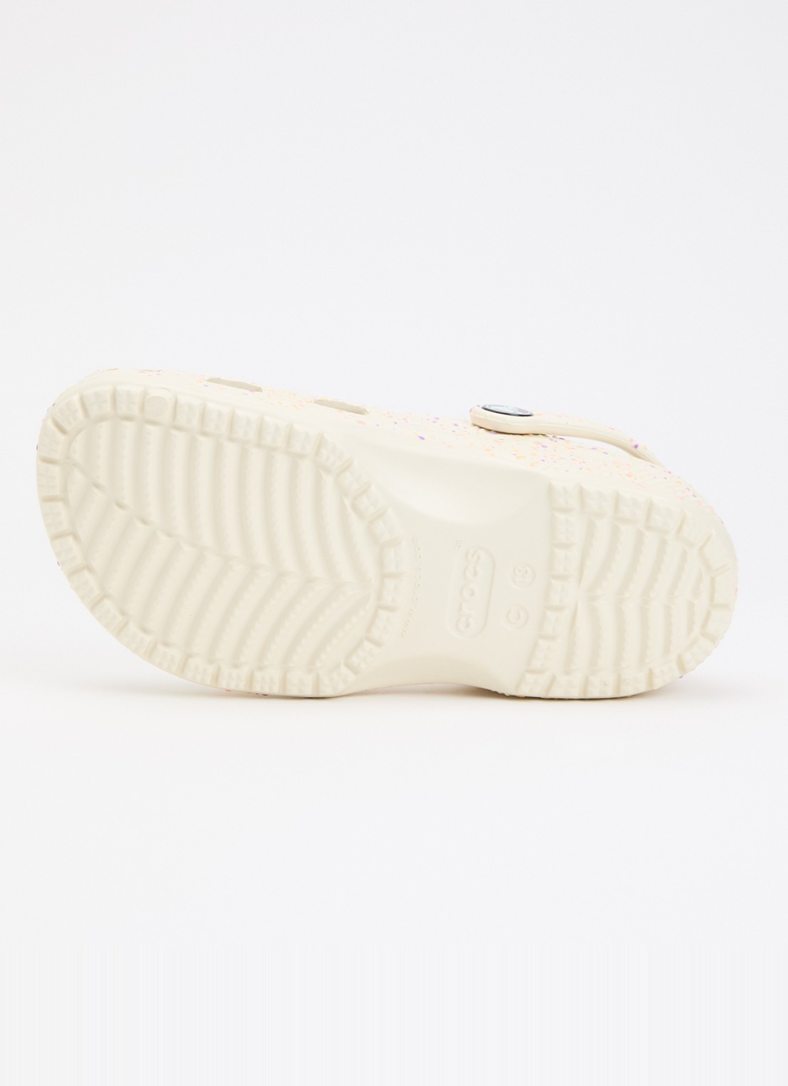 Crocs Classic Glow Paint Splatter Clog instapper met logo - detail ivoor