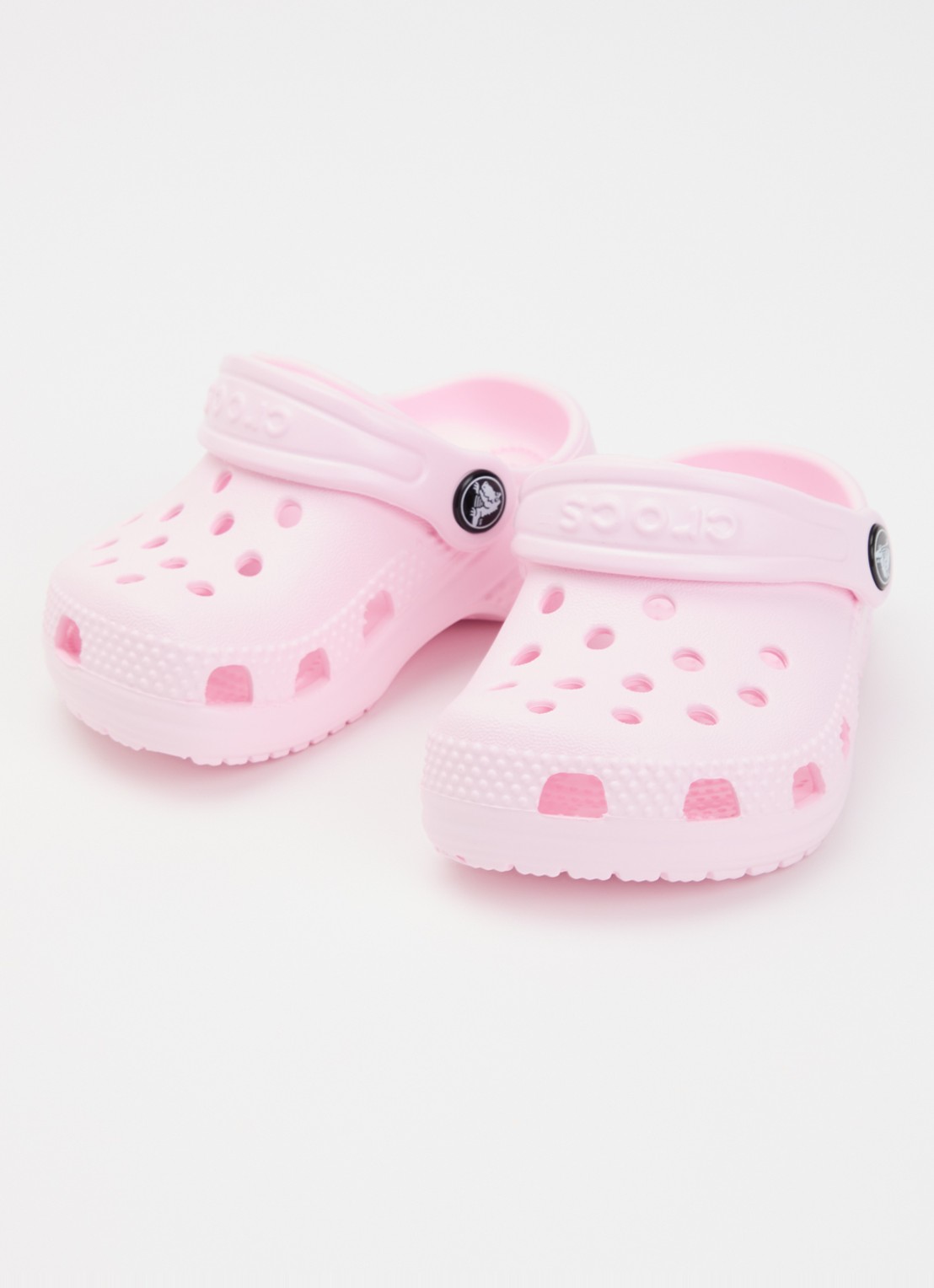 Crocs Classic Littles instapper met logo - voorkant 2 lichtroze