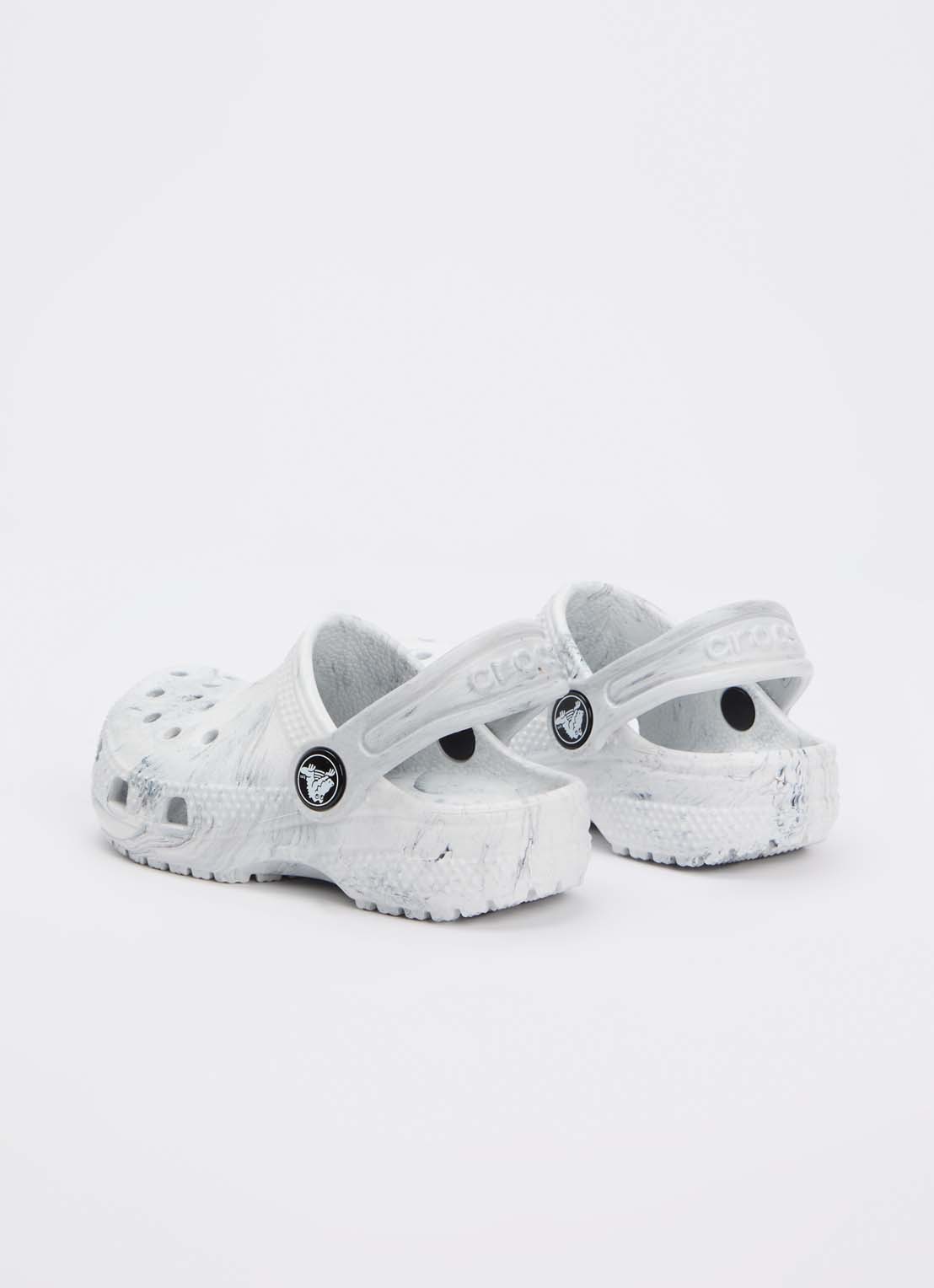 Crocs Classic Marbled Clog instapper - achterkant 4 lichtgrijs