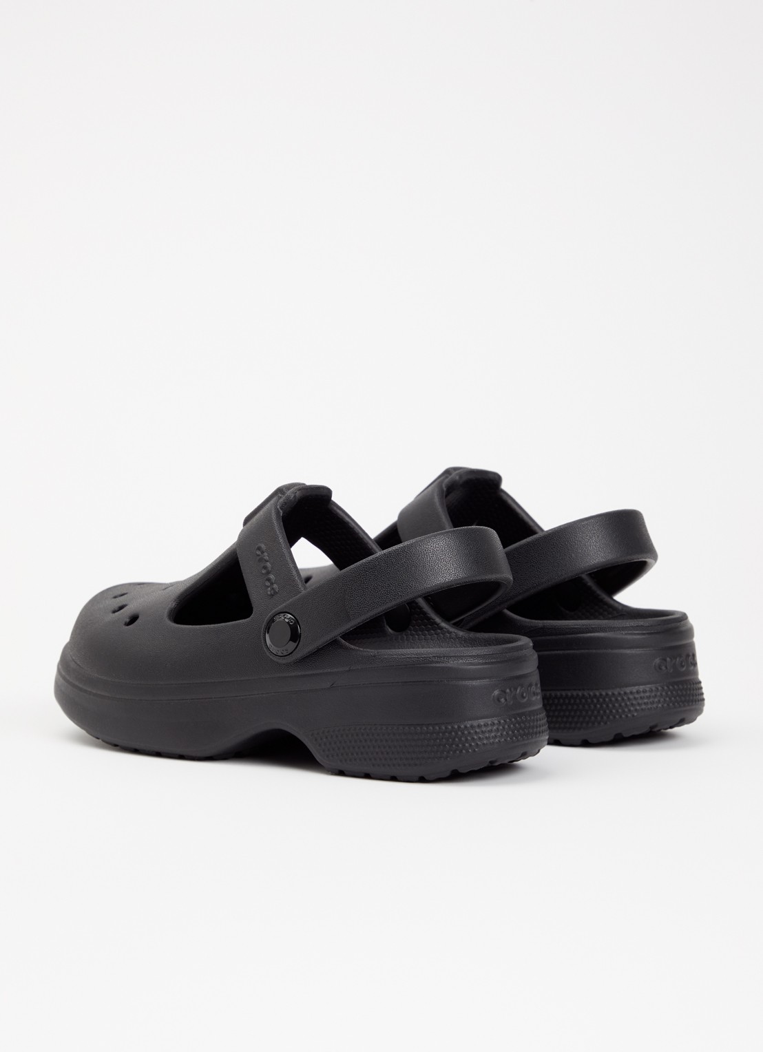 Crocs Classic Mary Jane instapper met logo - achterkant 4 zwart