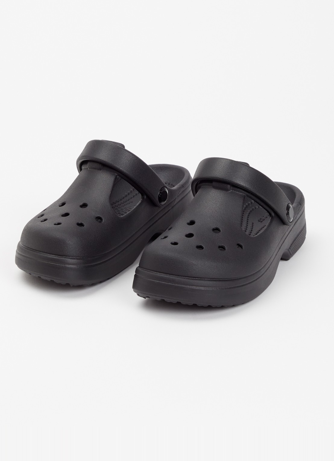 Crocs Classic Mary Jane instapper met logo - voorkant 2 zwart
